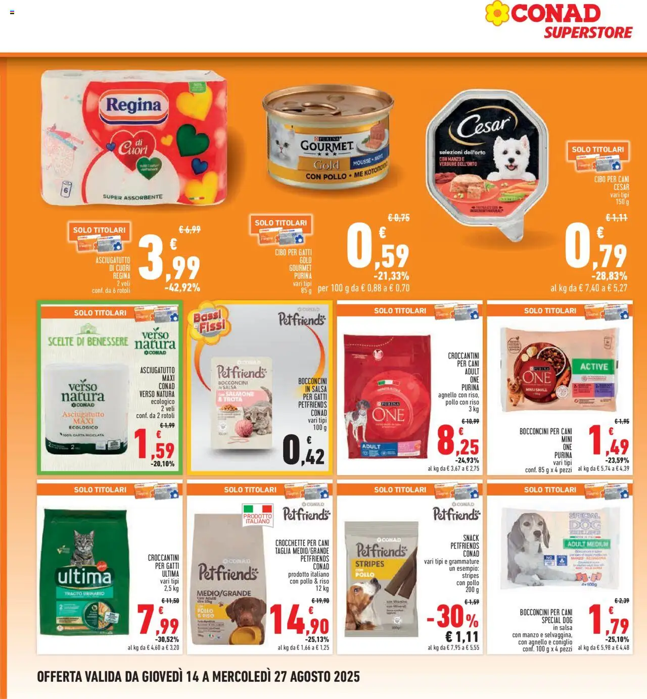Volantino Conad del 14.08.2025 | Pagina: 26 | Prodotti: Pollo, Salmone, Riso, Trota