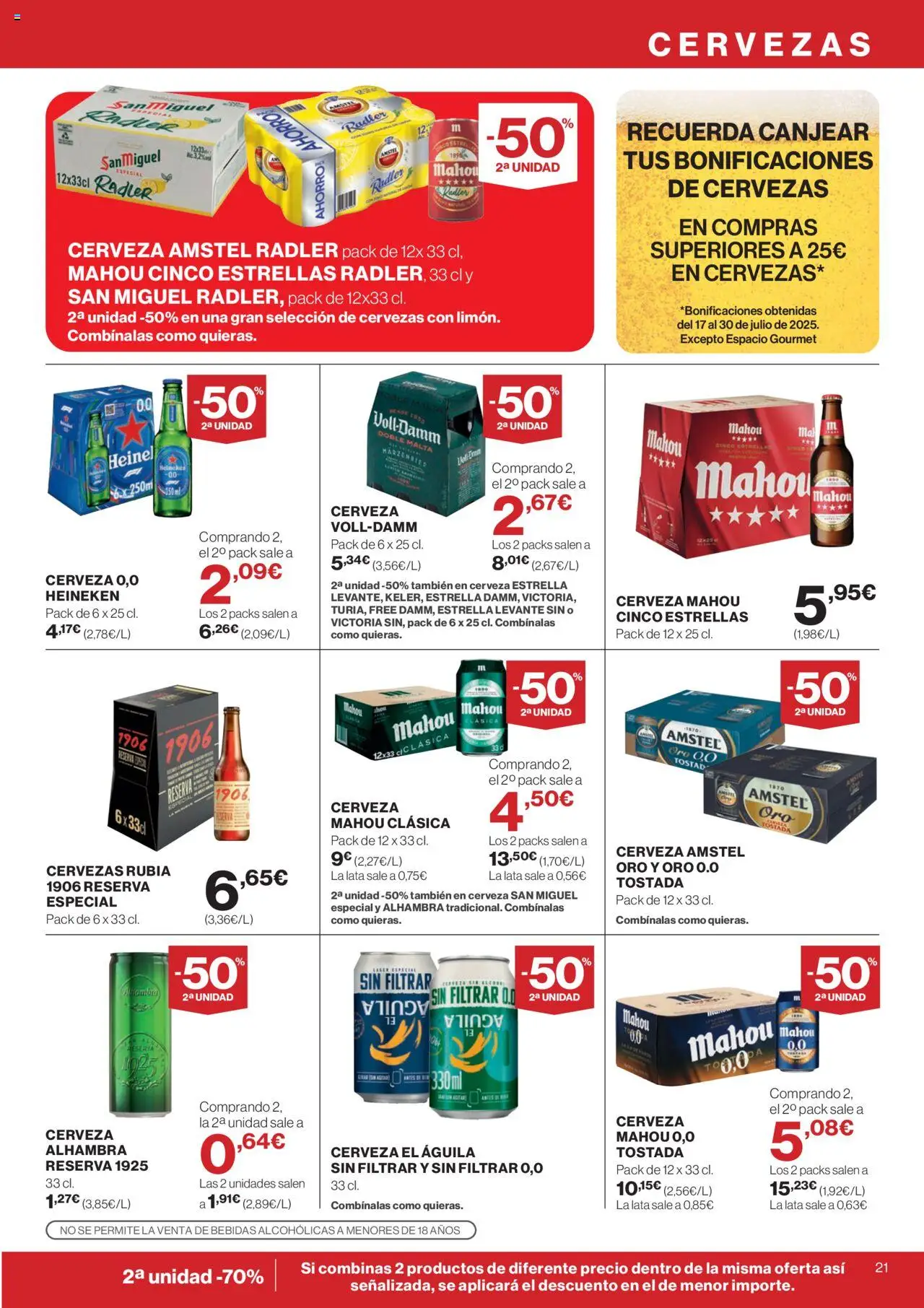 Supercor folleto │ válido desde el 31.07.2025 | Página: 21 | Productos: Cerveza, Σπανάκι