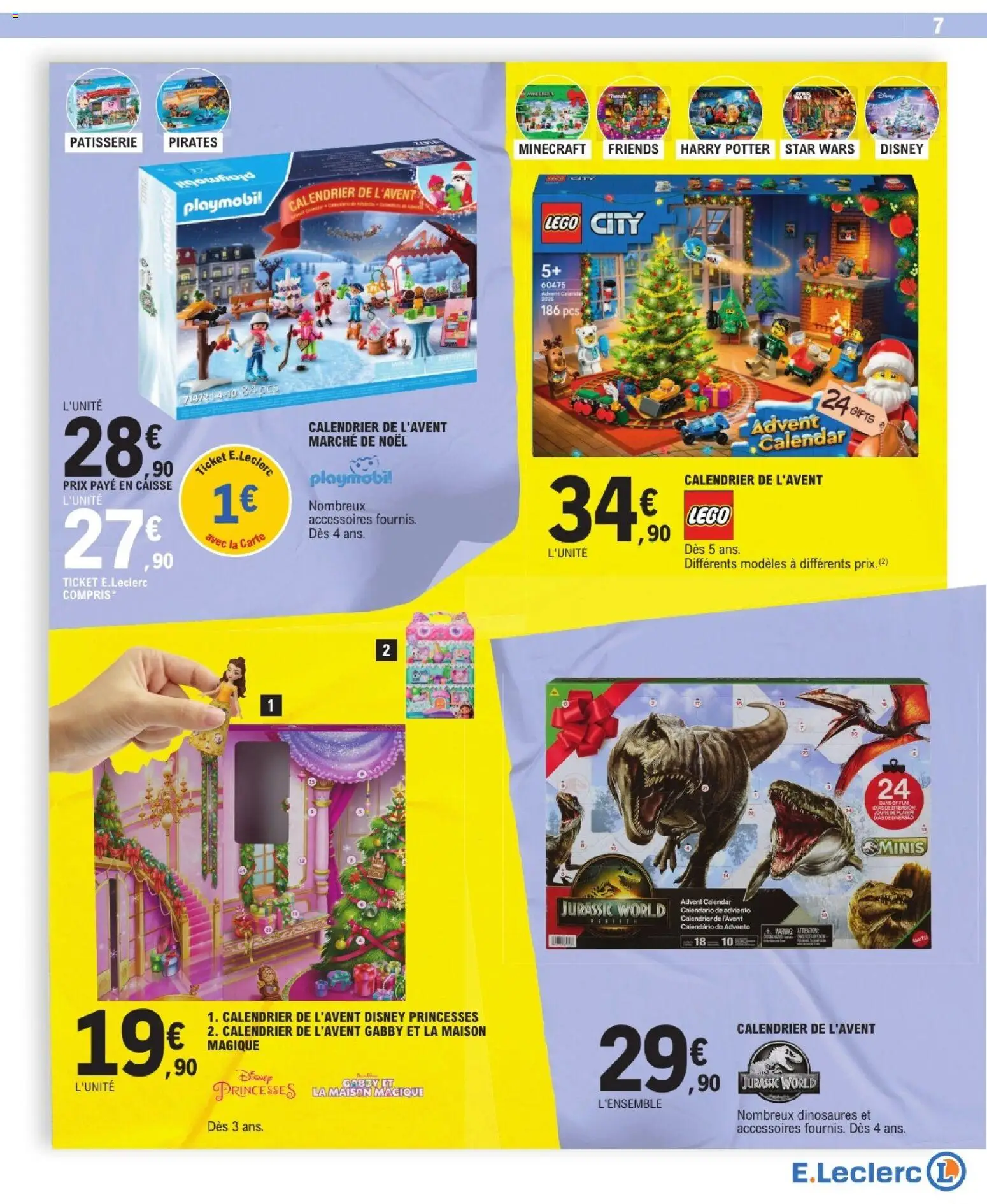 {H1} | Page: 7 | Produits: Légo, Calendrier, Playmobil, Calendrier de l'avent