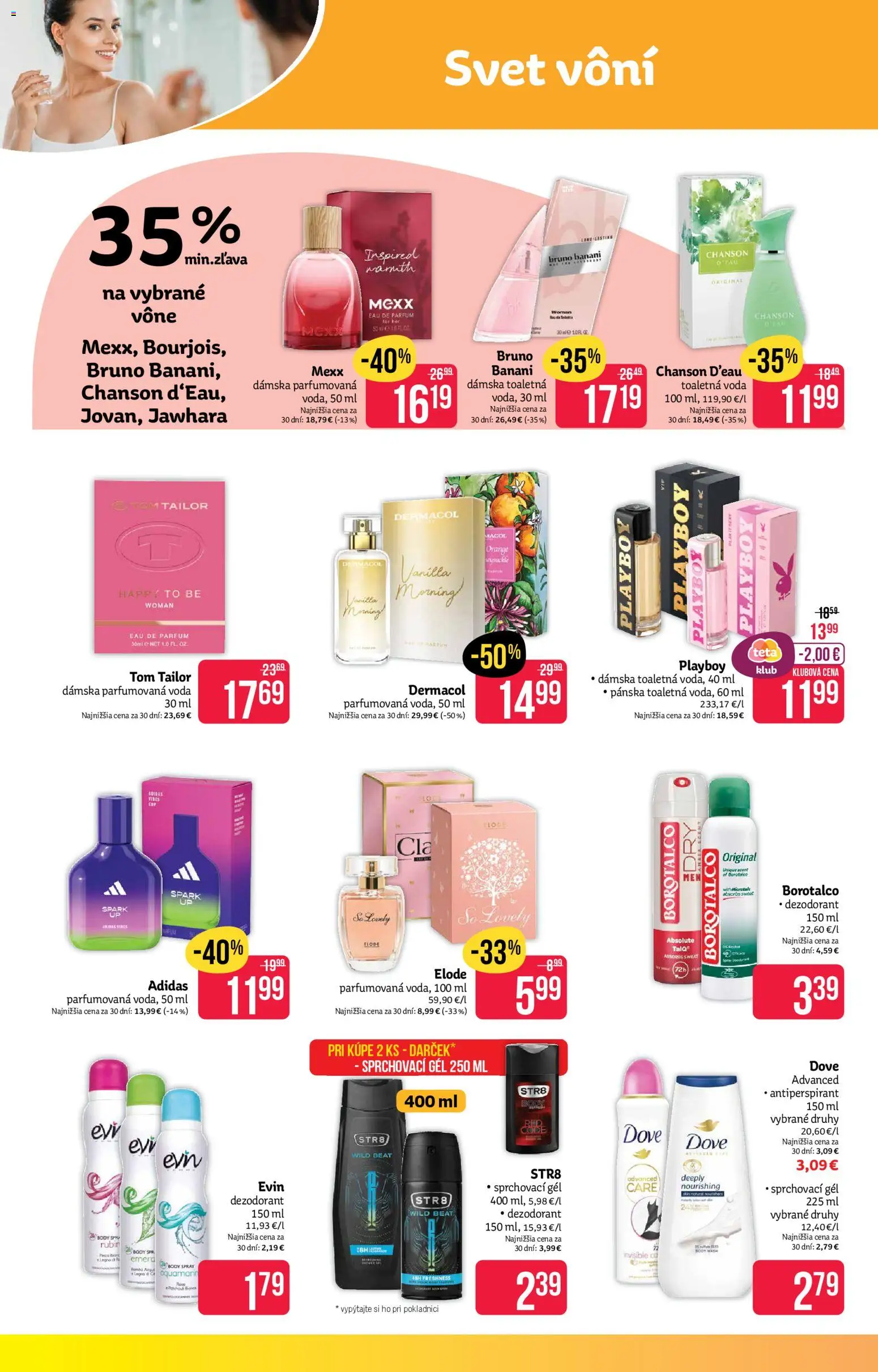 Nové Teta drogerie akcie – leták je platný od 02.02.2026 | Strana: 4 | Produkty: Dezodorant, Antiperspirant, Adidas, Voda