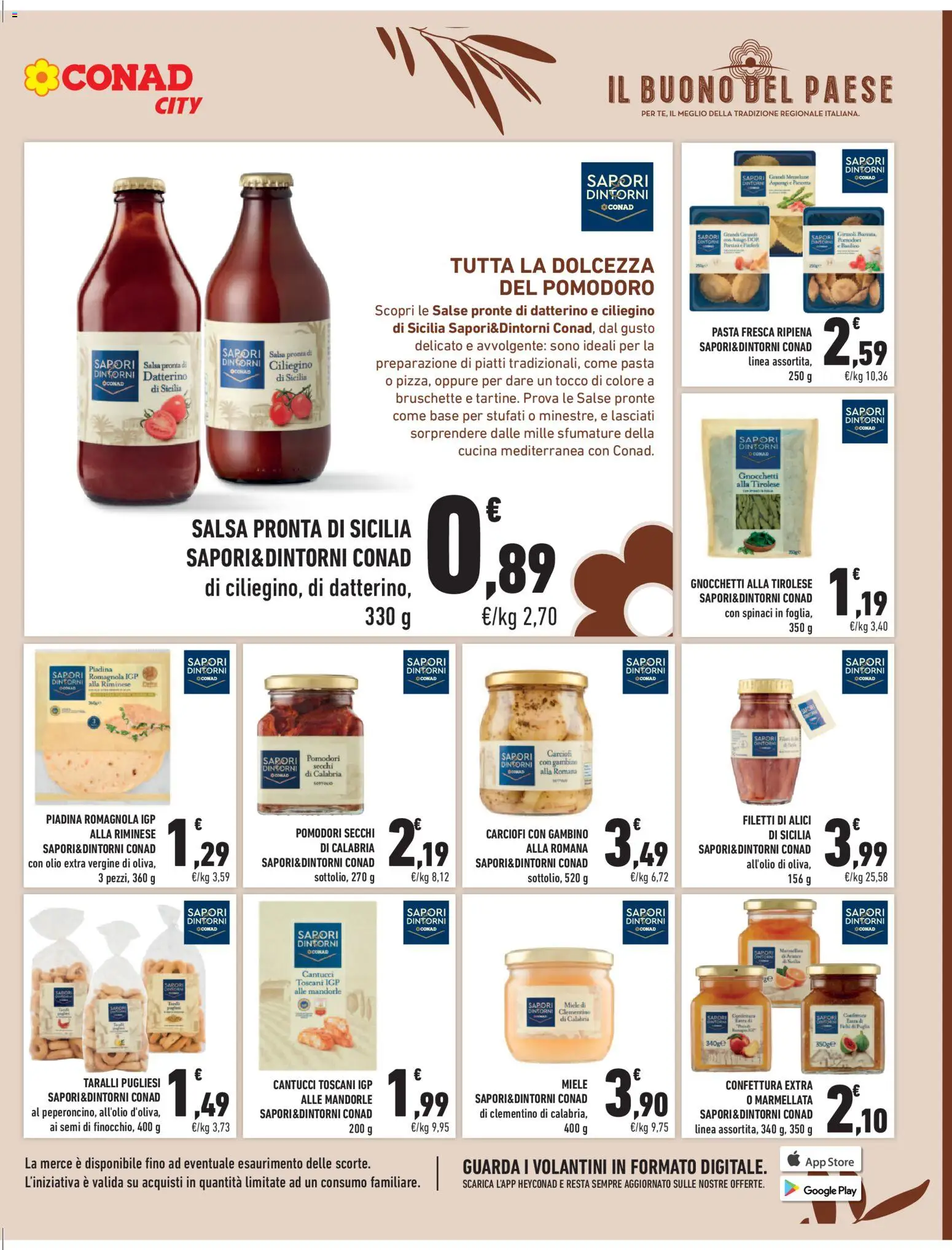 Volantino Conad del 24.10.2025 | Pagina: 5 | Prodotti: Salsa, Pomodoro, Mandorle, Gnocchi