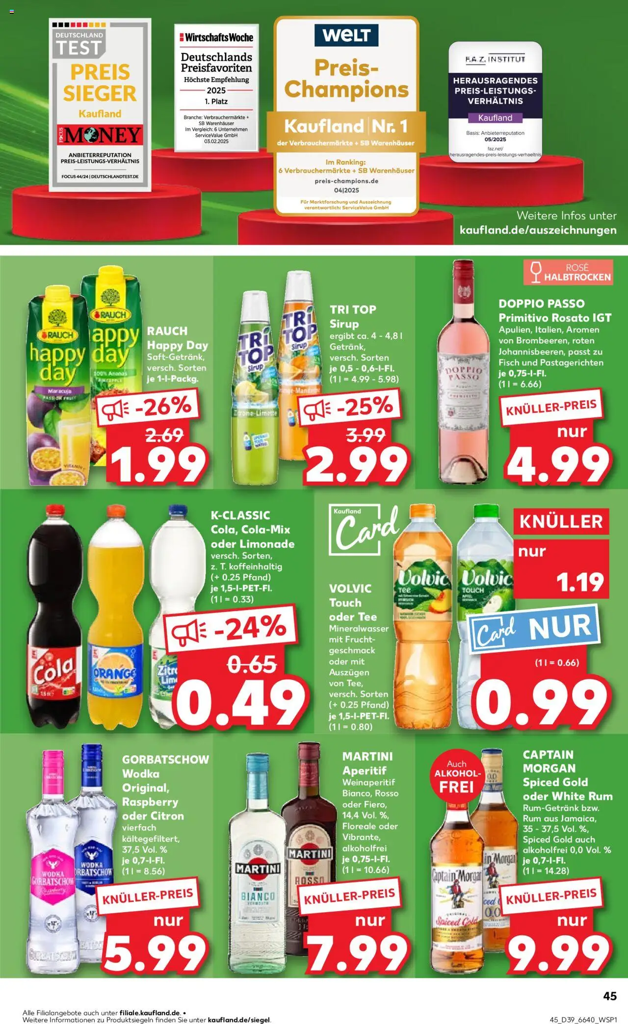 Kaufland Prospekt 	 – gültig ab 25.09.2025 | Seite: 45 | Produkte: Limonade, Fisch, Captain morgan, Tee
