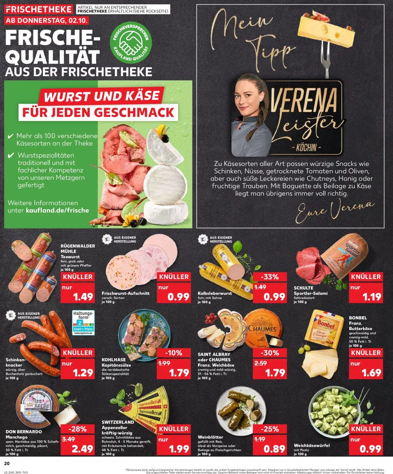 Kaufland prospekt Berlin	 – gültig ab 05.10.2025 | Seite: 20 | Produkte: Mühle, Käse, Wurst, Salami