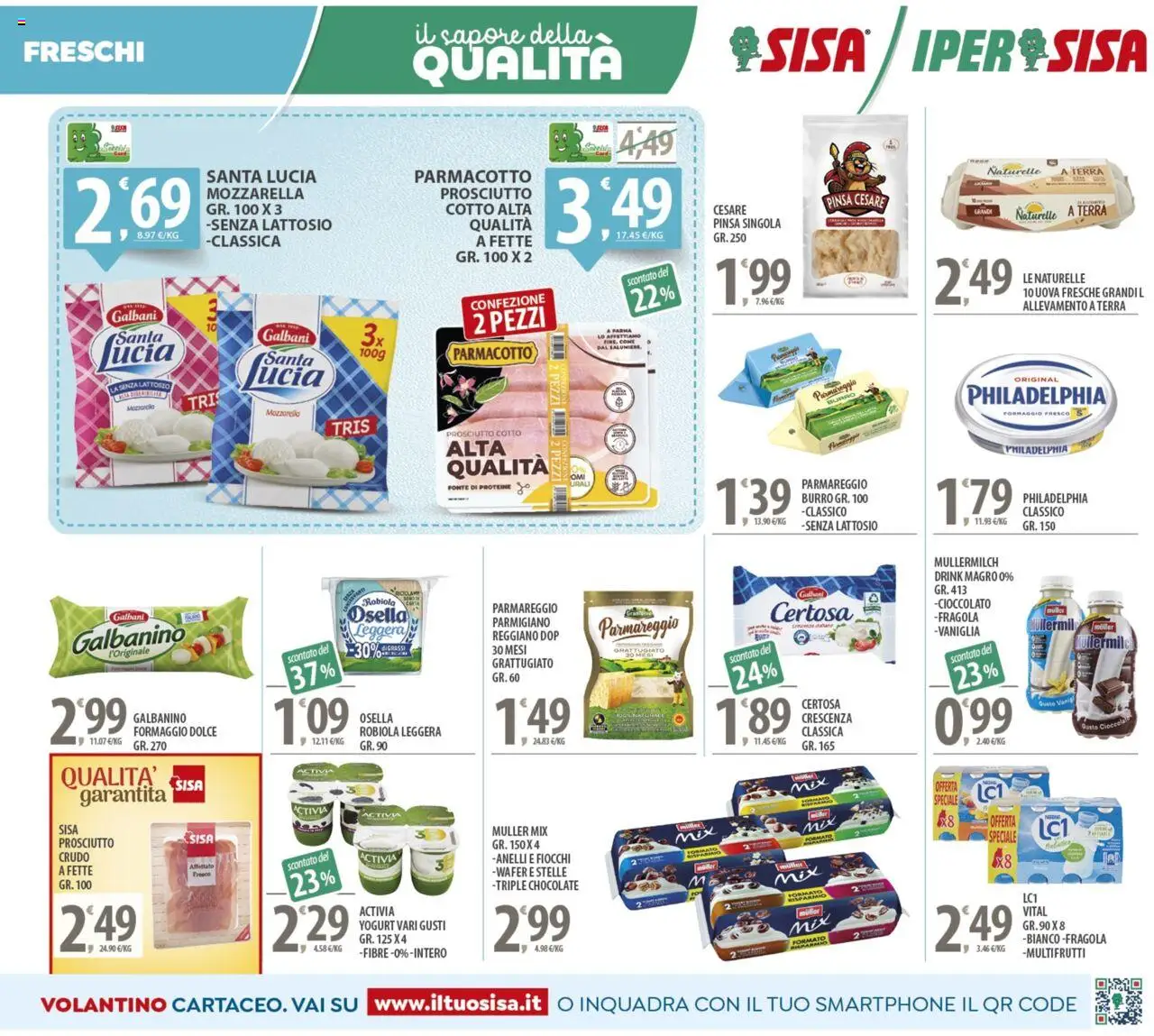 Volantino SISA del 08.08.2025 | Pagina: 7 | Prodotti: Yogurt, Uova, Cioccolato, Parmigiano
