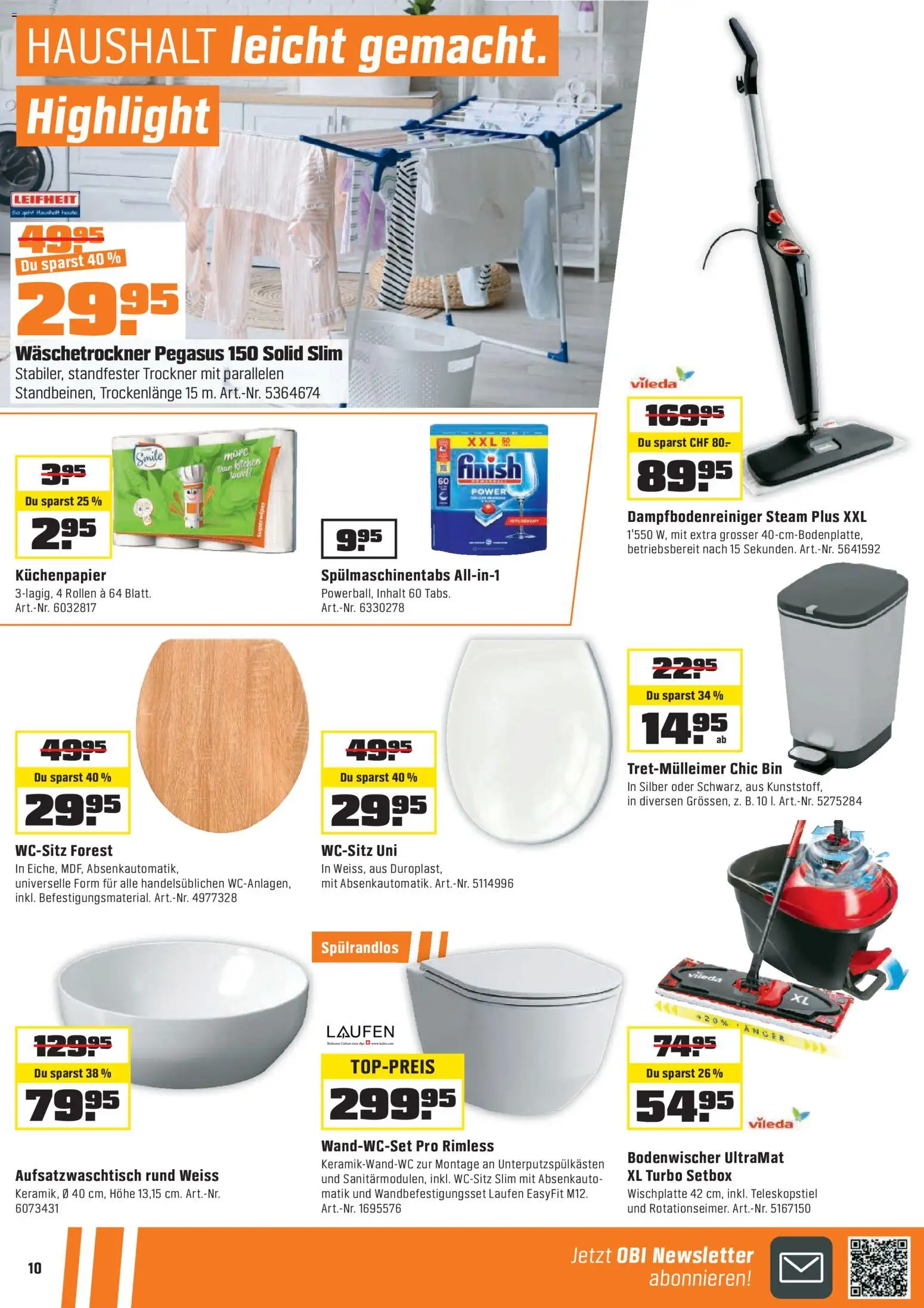 OBI - Die OBI Weihnachtswelt. – gültig ab 30.11.2025 | Seite: 10 | Produkte: Spülmaschinentabs, Trockner