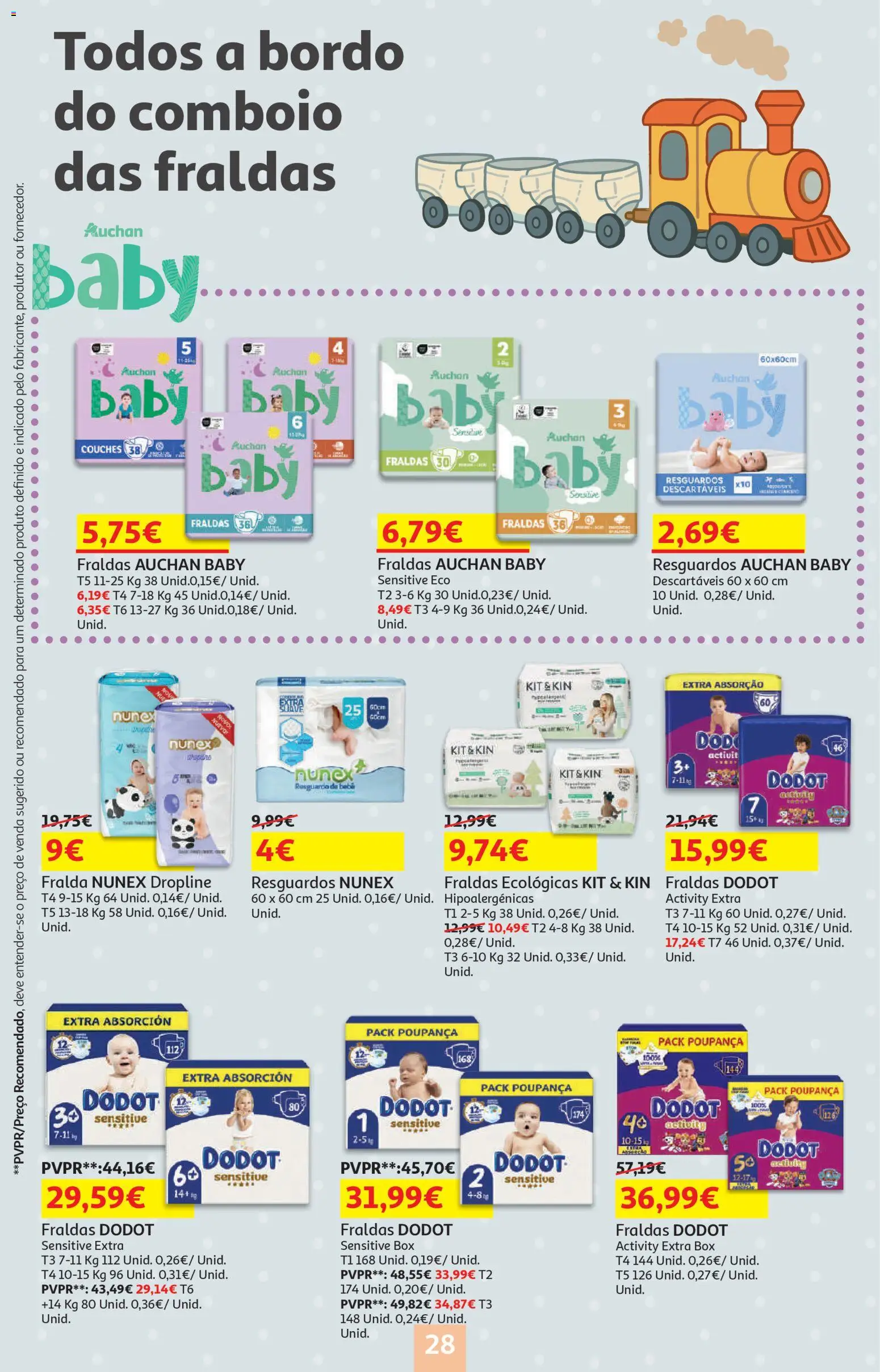 Auchan - Bebé │ válido de 13.01.2026 | Página: 28 | Produtos: Fraldas, Fraldas dodot