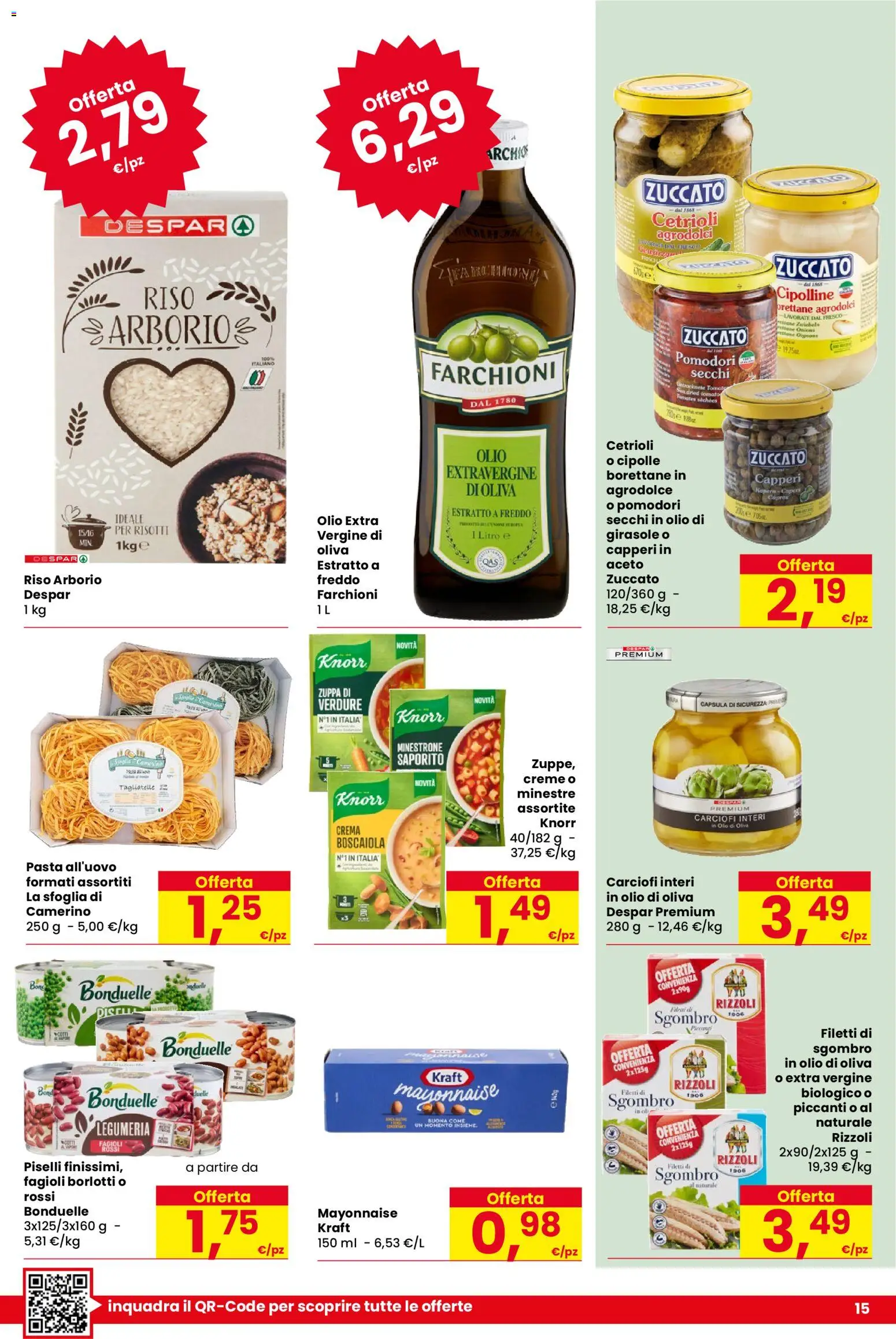 Volantino Despar del 08.01.2026 | Pagina: 15 | Prodotti: Crema, Cipolle, Carciofi, Piselli