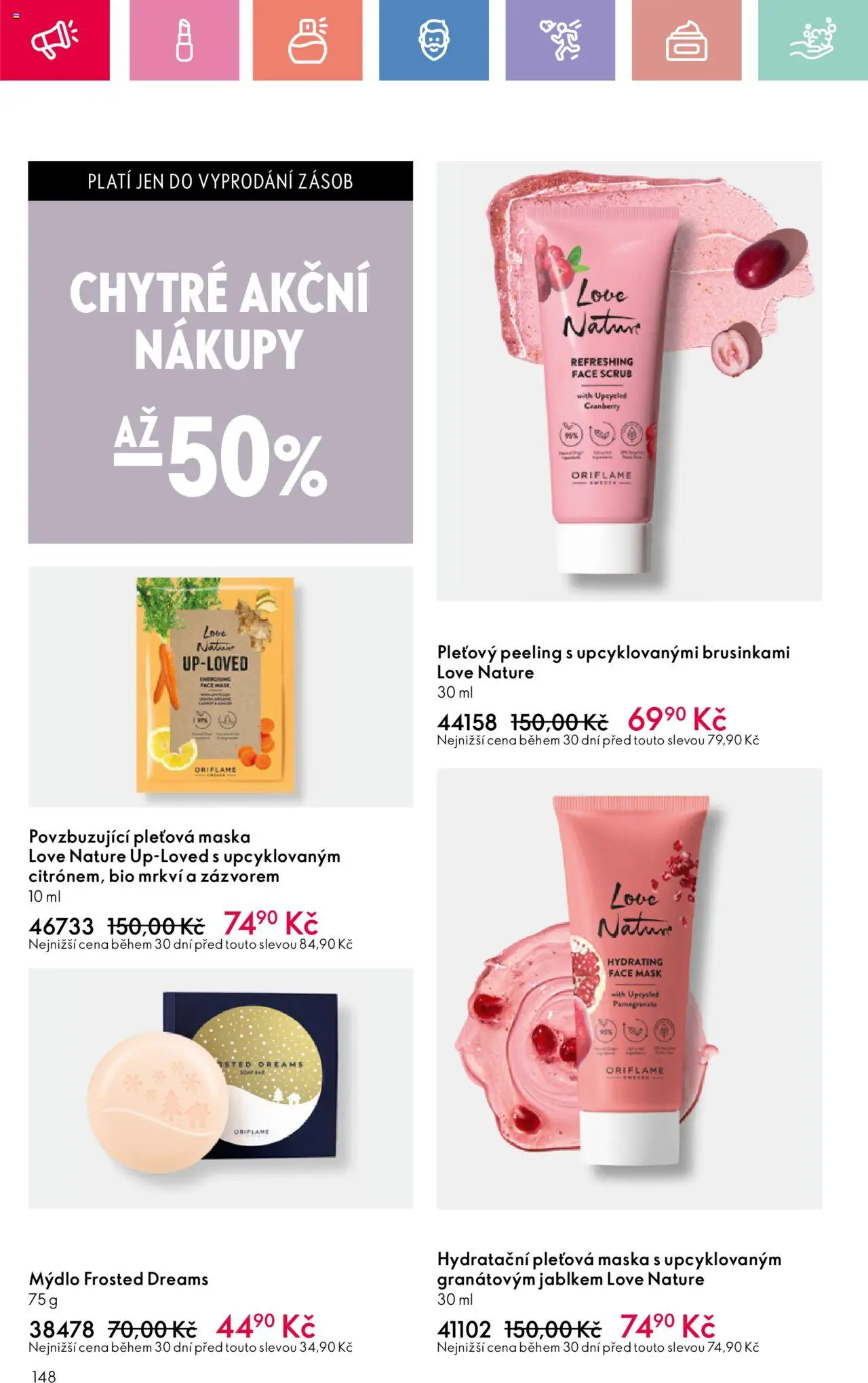 Oriflame katalog č.10/2025 od 06.07.2025 | Strana: 148 | Produkty: Pleťová maska, Mýdlo, Maska, Peeling