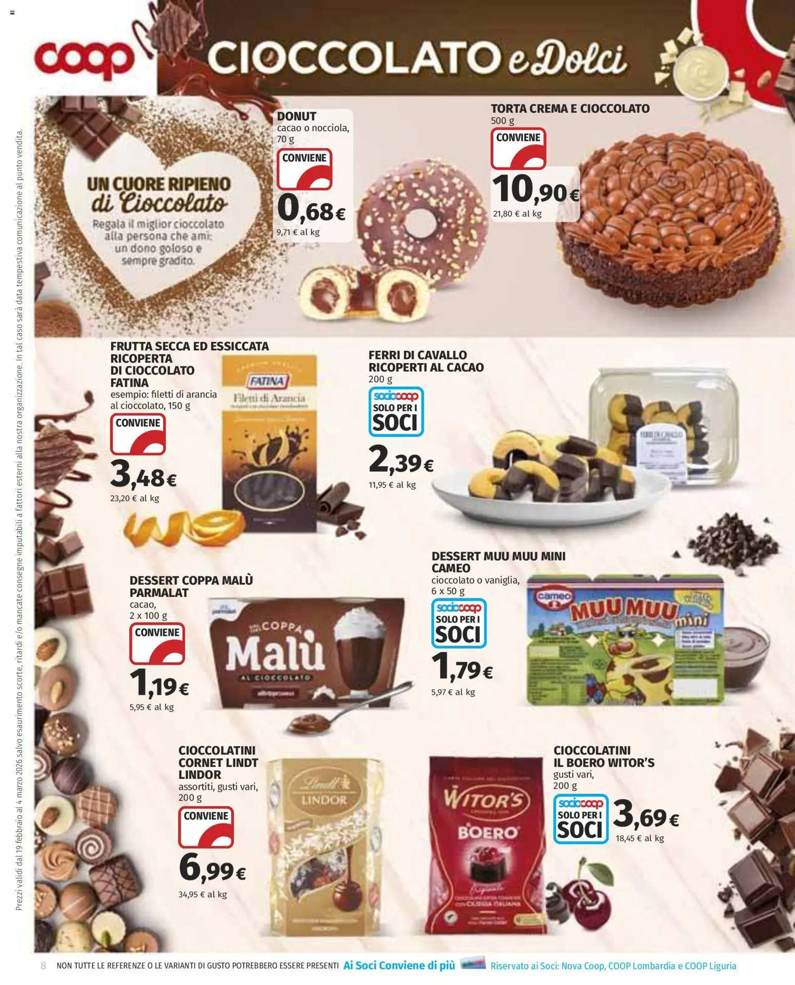 Volantino COOP del 19.02.2026 | Pagina: 8 | Prodotti: Frutta, Data, Torta, Cioccolatini