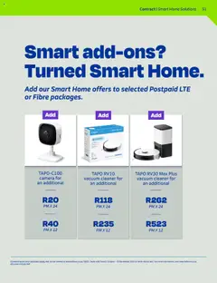 Telkom specials catalogue – valid from 05.10.2025 | Page: 49 | Products: Camera, Vacuum cleaner