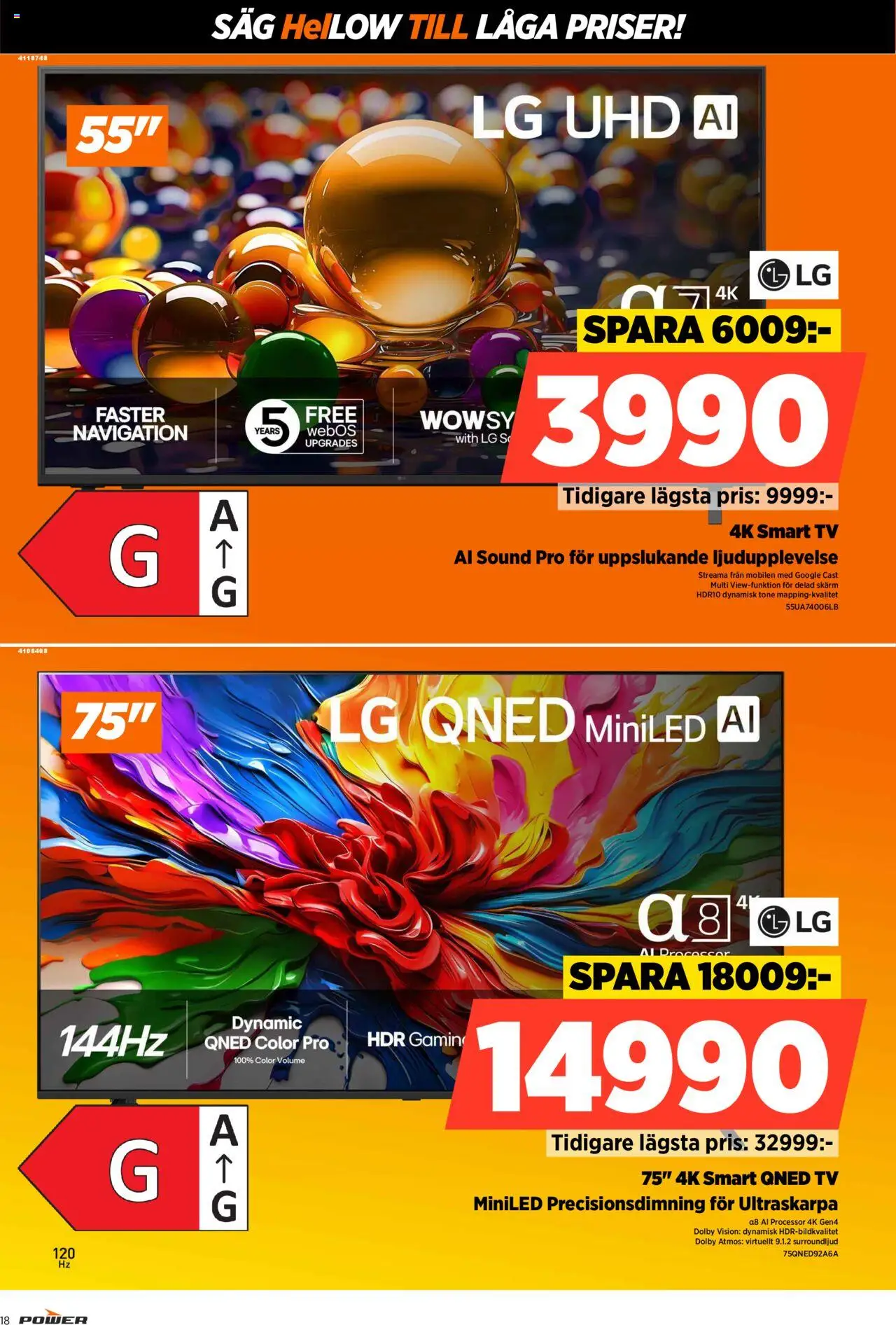 Power reklamblad aktuell från 16.10.2025 | Sida: 18 | Produkter: Såg, Smart tv, Tv