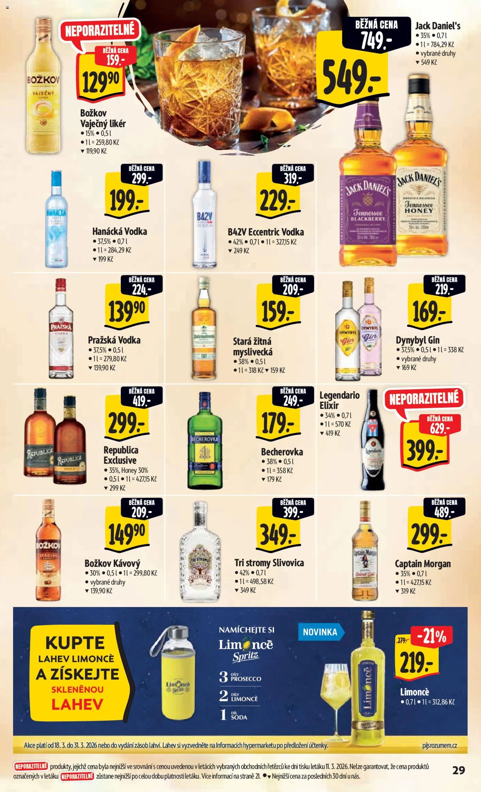 Albert leták - Hypermarket od 18.03.2026 | Strana: 37 | Produkty: Likér, Republica, Vaječný Likér, Láhev
