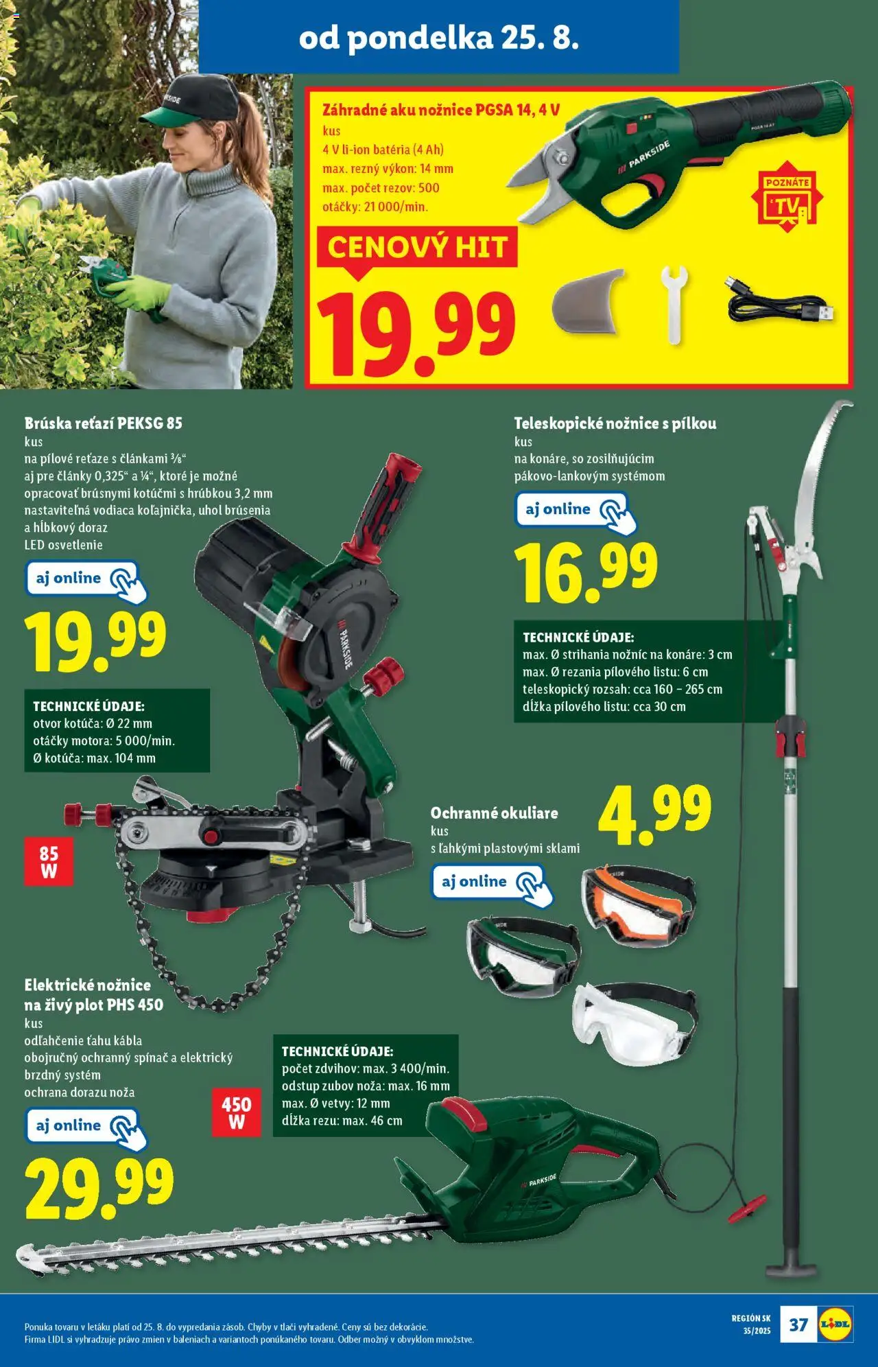 Lidl leták │ platný od 25.08.2025 | Strana: 51 | Produkty: Led osvetlenie, Osvetlenie, Nožnice na živý plot, Aku