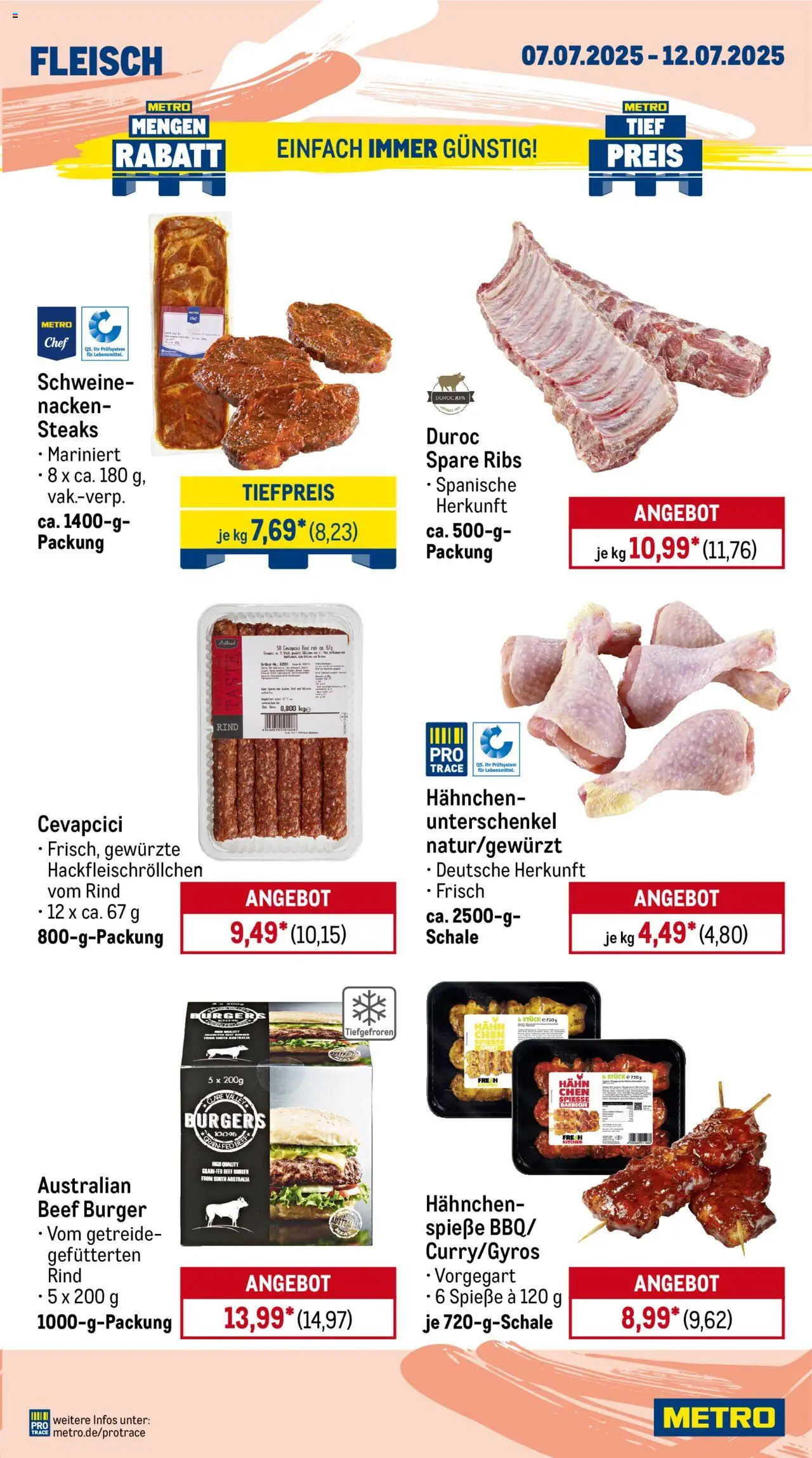 Metro Prospekt 	 - gültig ab dem 07.07.2025 | Seite: 3 | Produkte: Hahnchen, Spieße, Getreide, Fleisch