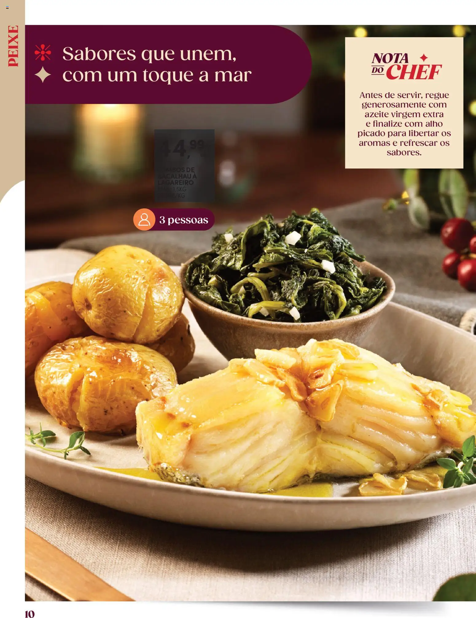 Continente - Catálogo Take Away Natal: Mais tempo à mesa com todos │ válido de 28.10.2025 | Página: 10 | Produtos: Azeite, Bacalhau, Peixe
