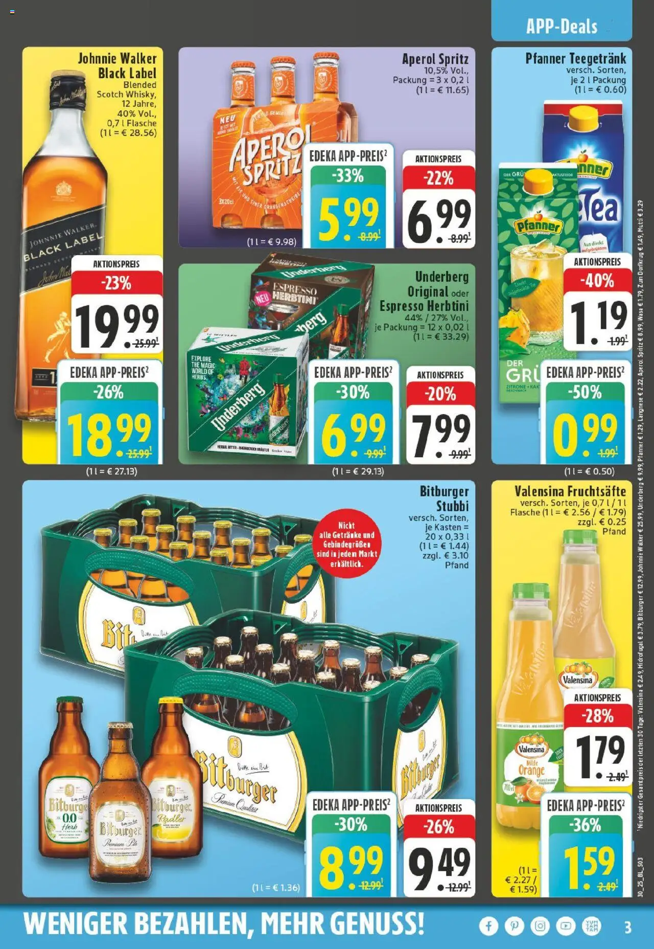 Edeka prospekt Bocholt-Sternern	 - gültig ab dem 20.07.2025 | Seite: 3 | Produkte: Whisky, Bitburger, Radler, Eis