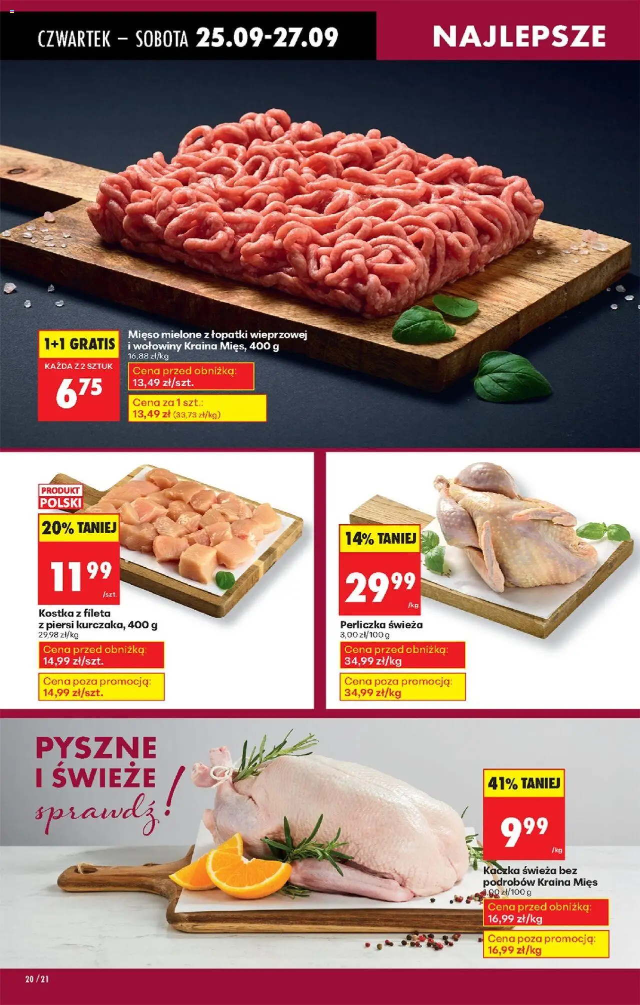 Biedronka gazetka - Oferta w tym tygodniu od 25.09.2025 | Strona: 24 | Produkty: Mięso, Kraina mięs, Mięso mielone, Perliczka