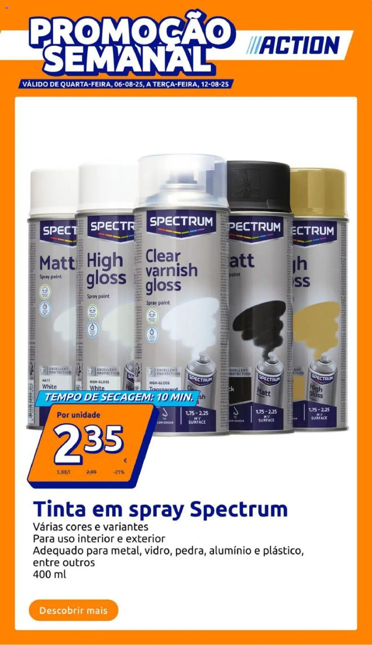 Action - Action PT week 32 2025 │ válido de 06.08.2025 | Página: 1 | Produtos: Gloss, Tinta