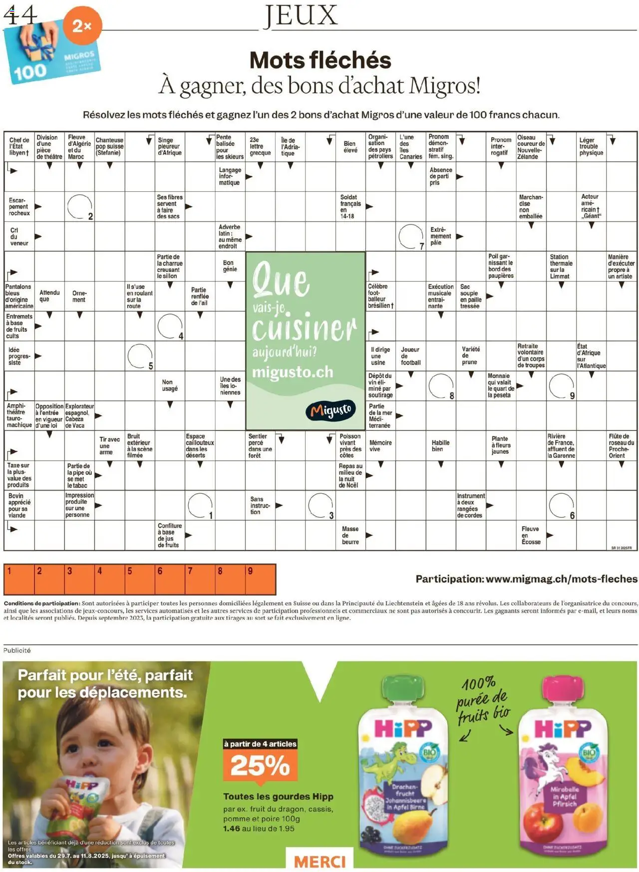 Migros - Magazin FR ab 28.07.2025 | Seite: 44 | Produkte: Äpfel, Birne, Pfirsich