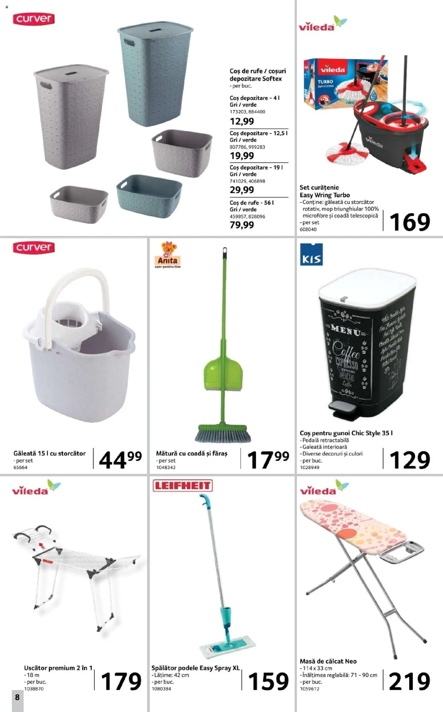 Noul catalog Selgros – valabil de la 28.11.2025 | Pagină: 8 | Produse: Delgeç, Uscător, Mop, Coș