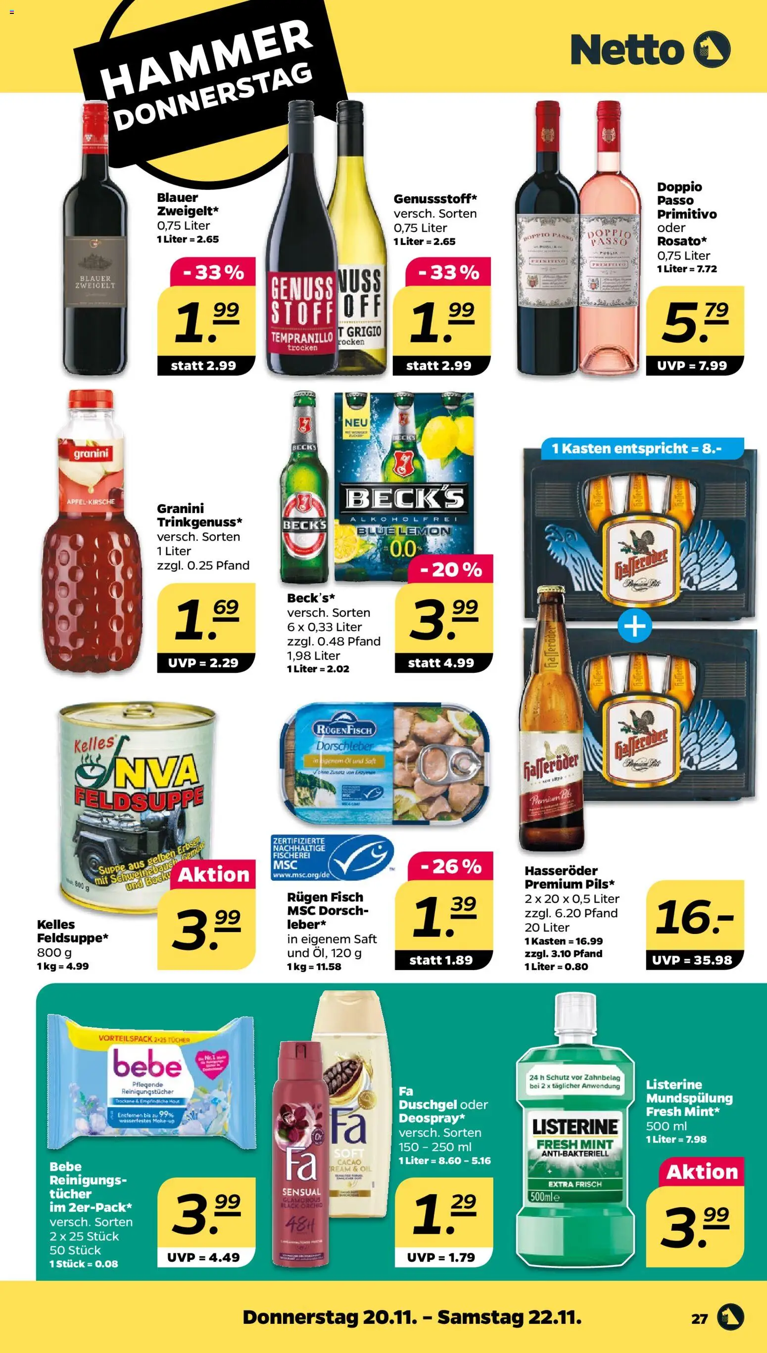 Netto Prospekt 	 – gültig ab 17.11.2025 | Seite: 29 | Produkte: Schweinebauch, Duschgel, Granini, Saft