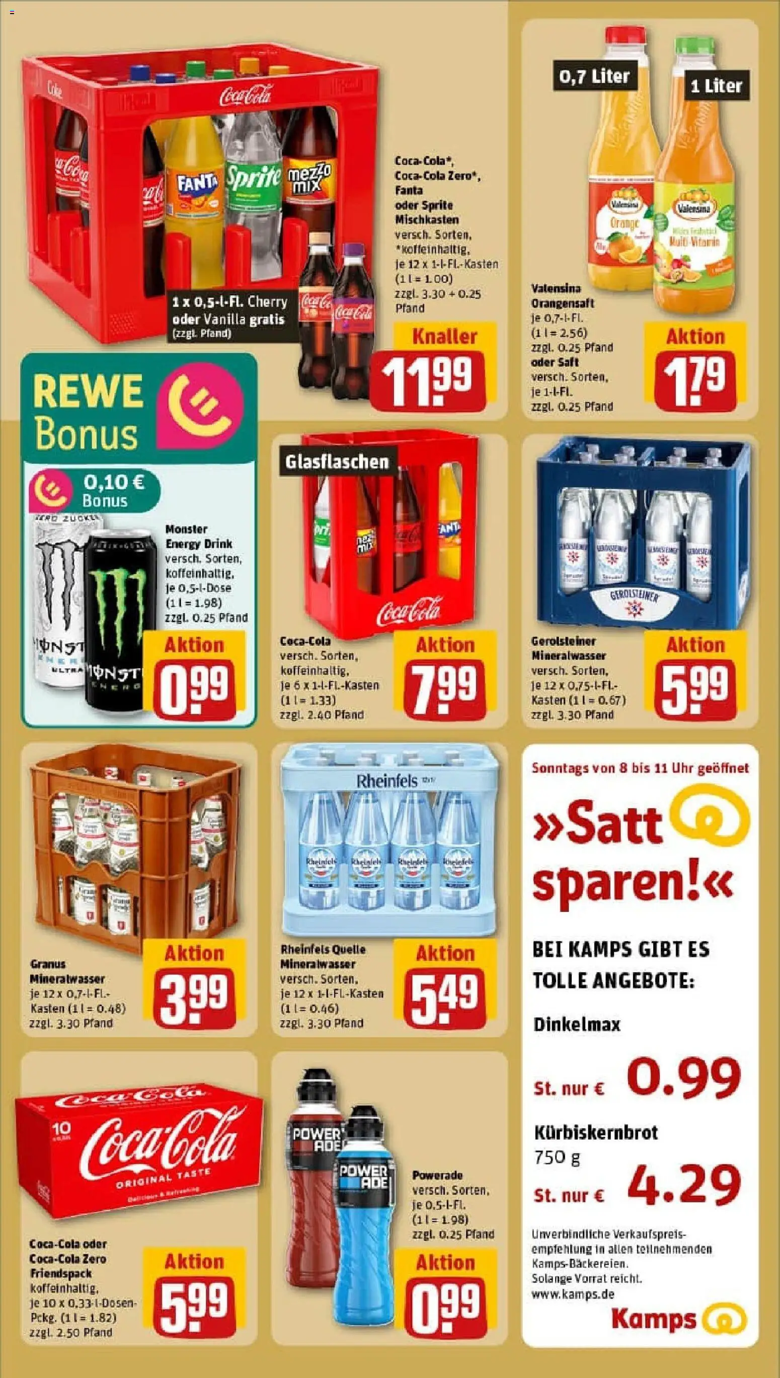 Rewe prospekt Hückelhoven / Hilfarth	 – gültig ab 26.10.2025 | Seite: 20 | Produkte: Coca cola, Orangensaft, Monster, Rheinfels quelle