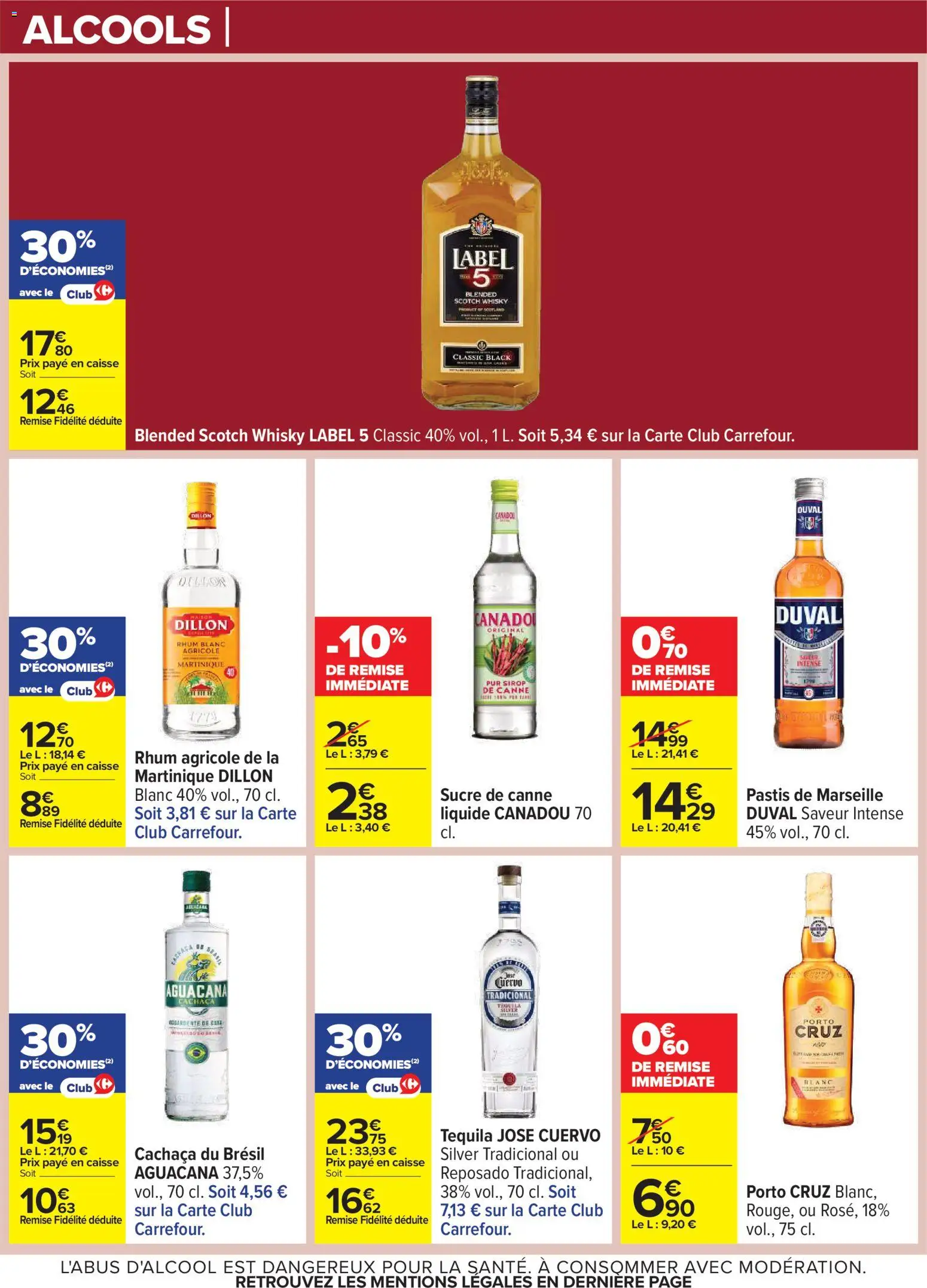 {H1} | Page: 65 | Produits: Pastis, Sucre, Sucre de canne, Tequila