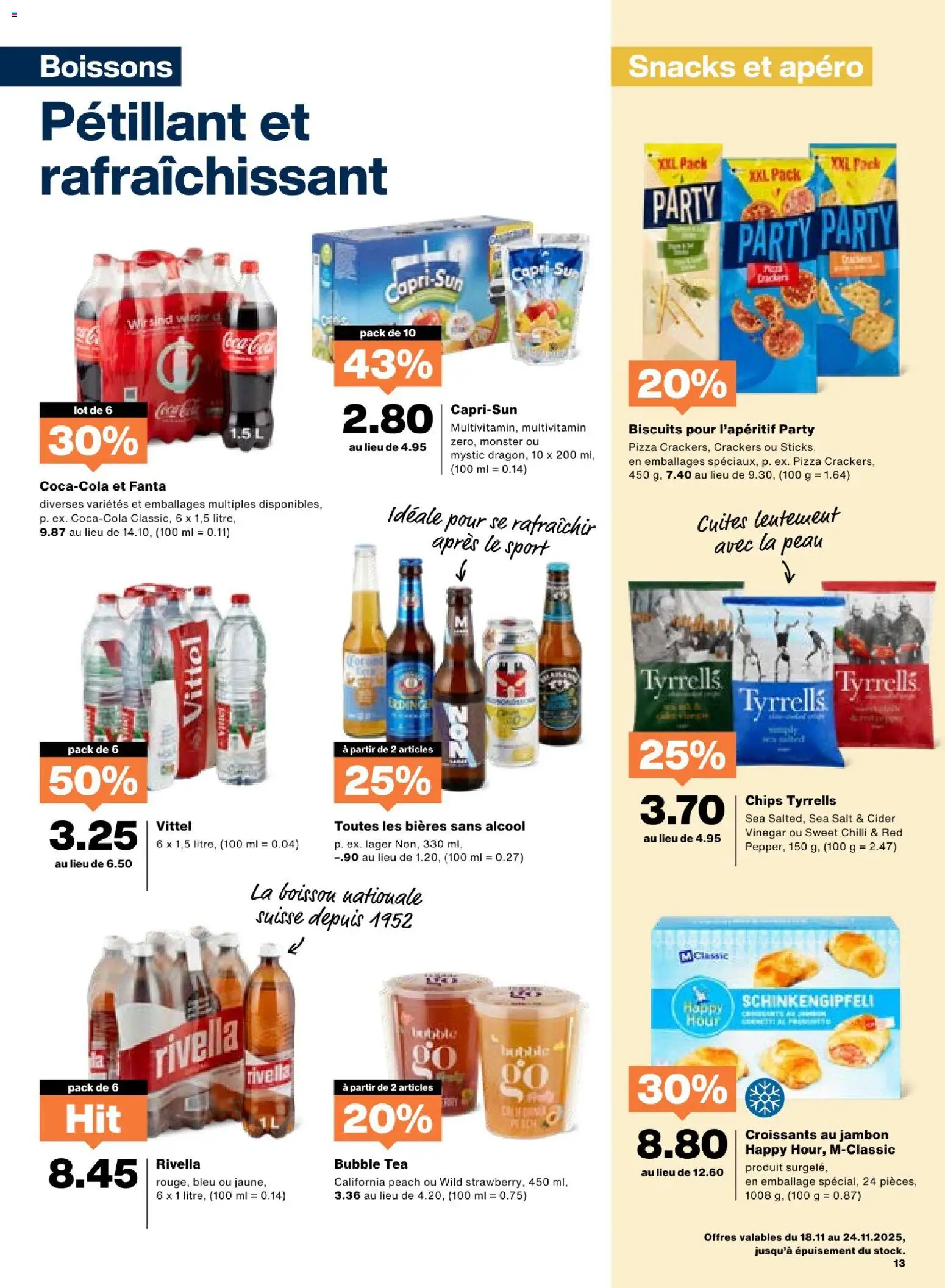 Migros Aktionen FR – gültig ab 18.11.2025 | Seite: 13 | Produkte: Fanta, Pizza, Chips
