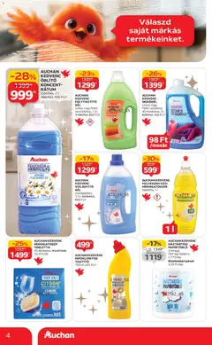 Auchan - Fehér hetek hipermarket ajánlataink - amely érvényes a következő dátumtól: 24.12.2025 | Oldal: 4 | Termékek: Papírtörlő, Mosógél, Öblítő, Folttisztító