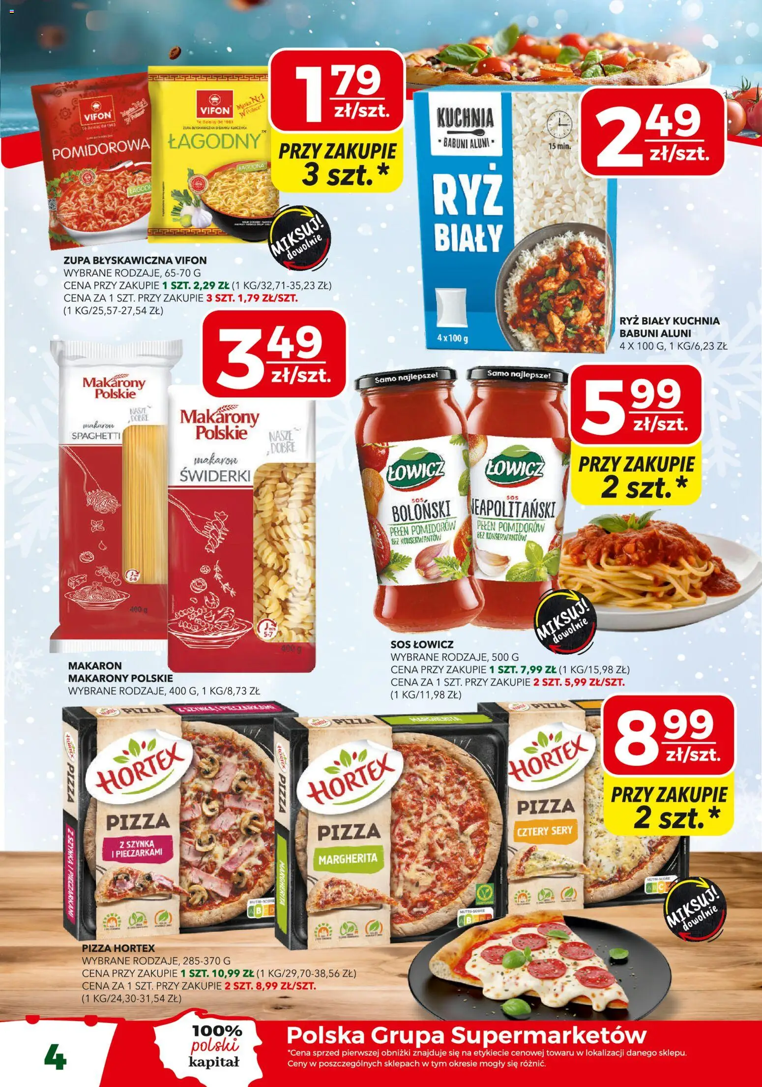 Top Market Gazetka od 22.01.2026 | Strona: 4 | Produkty: Sery, Ryż, Makarony, Makaron