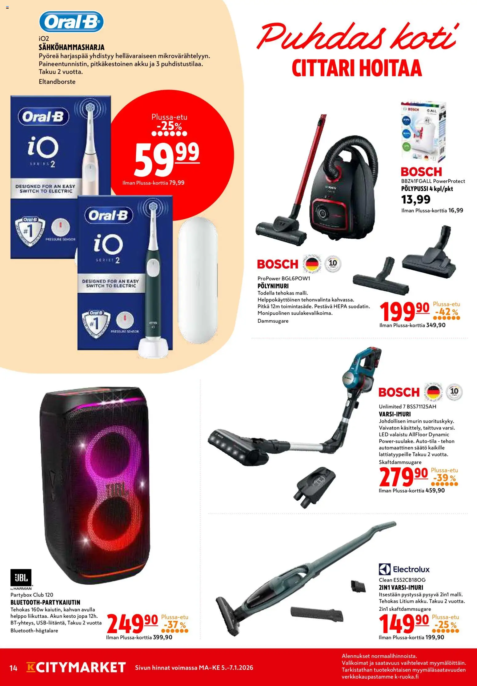 K-Citymarket tarjoukset – voimassa 05.01.2026 alkaen | Sivu: 14 | Tuotteet: Sähköhammasharja, Akku