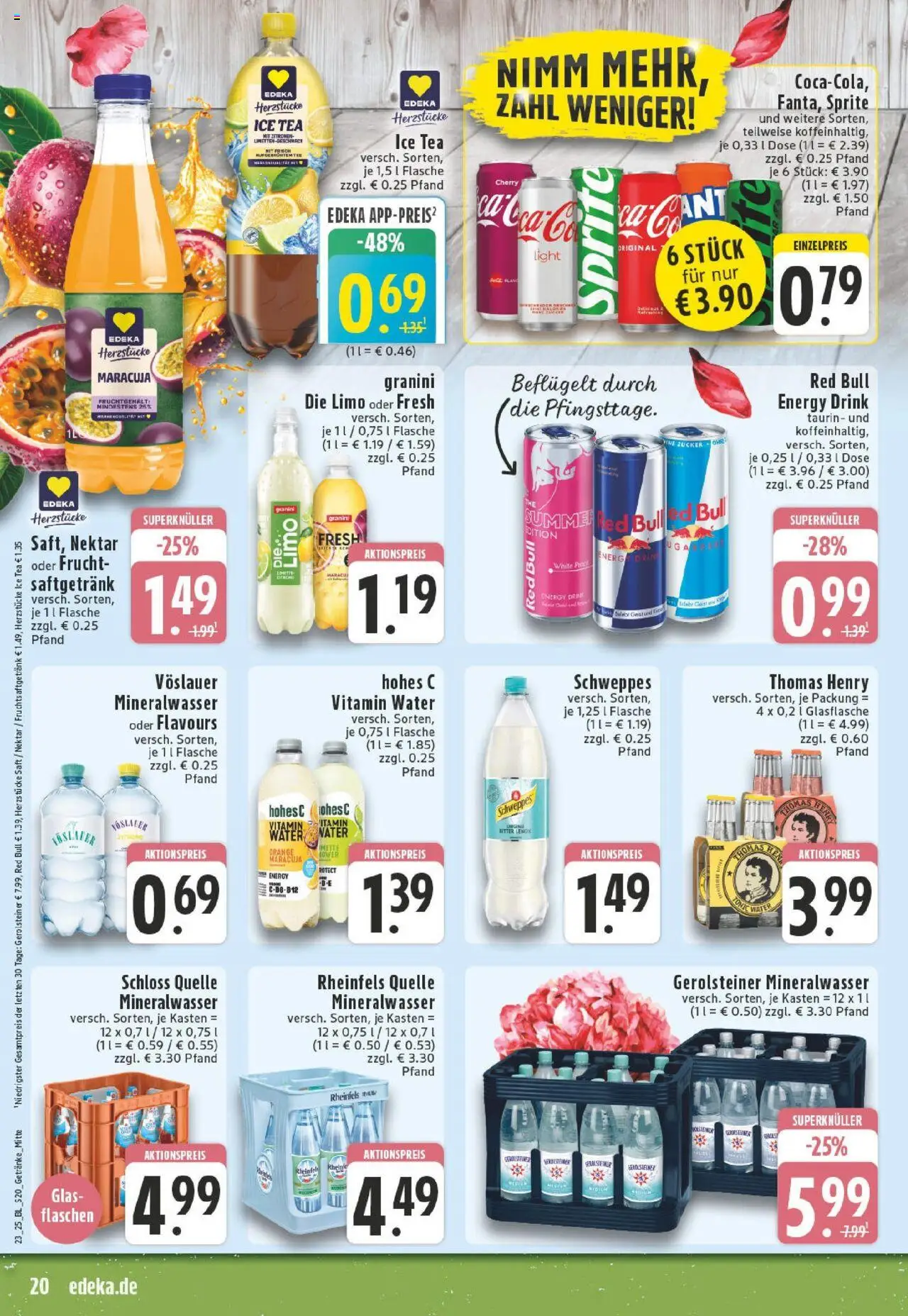 Edeka prospekt Düsseldorf	 - gültig ab dem 01.06.2025 | Seite: 20 | Produkte: Sprite, Energy, Mineralwasser, Zucker