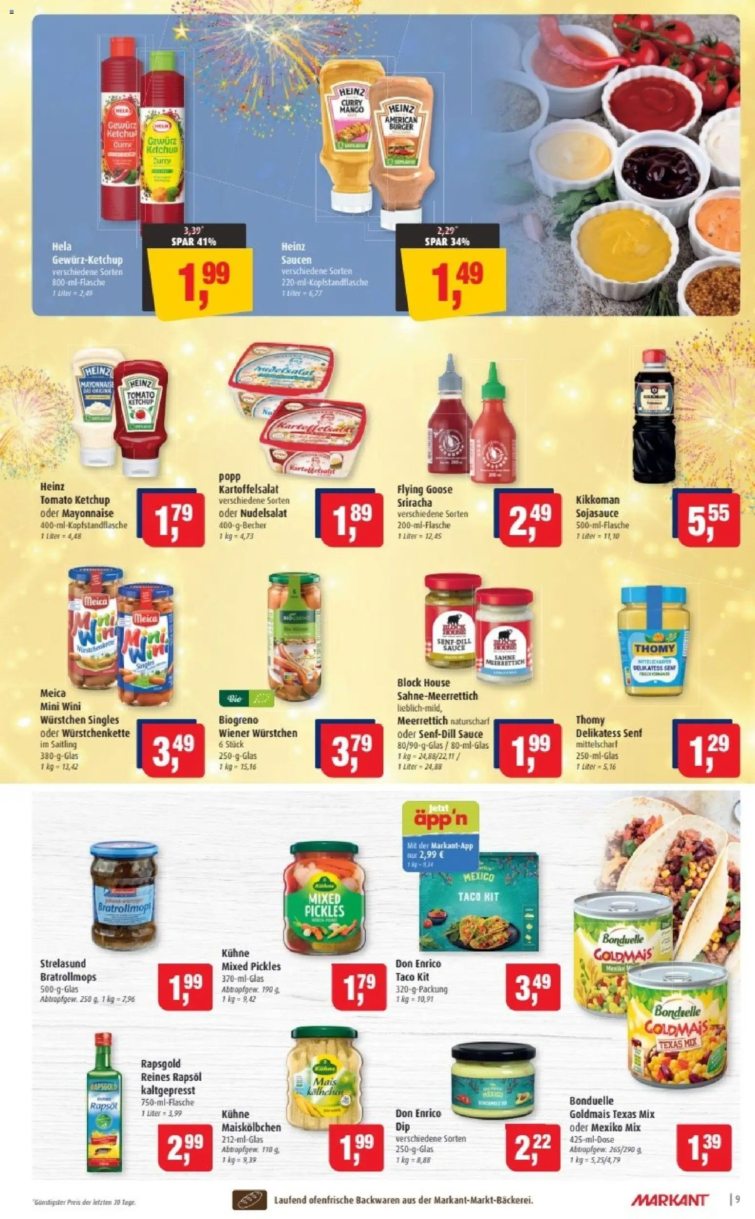 Markant Prospekt 	 – gültig ab 29.12.2025 | Seite: 9 | Produkte: Wiener wurstchen, Burger, Ofenfrische, Mayonnaise