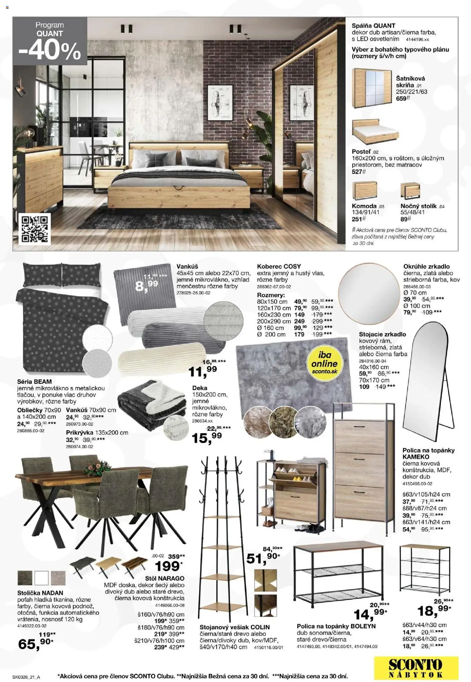 Nové Sconto nábytok akcie – leták je platný od 11.02.2026 | Strana: 21 | Produkty: Nábytok, Posteľ, Obliečky, Šatníková skriňa