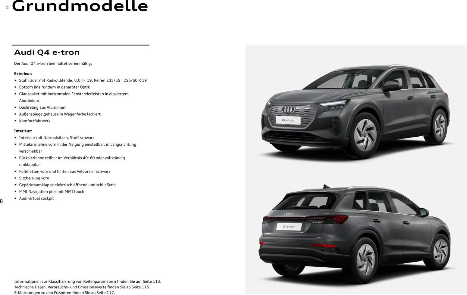 Audi Q4 e-tron / Q4 Sportback e-tron – gültig ab 01.10.2025 | Seite: 8 | Produkte: Navigation