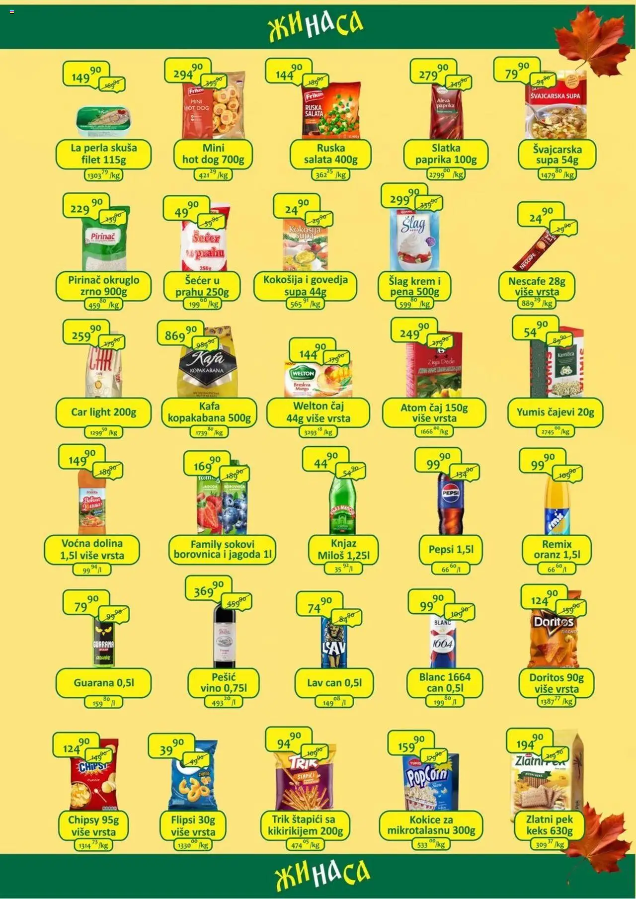 ŽINASA katalog - važi od 01.10.2025 | Strana: 3 | Proizvode: Salata, Mango, Šlag krem, Hot dog