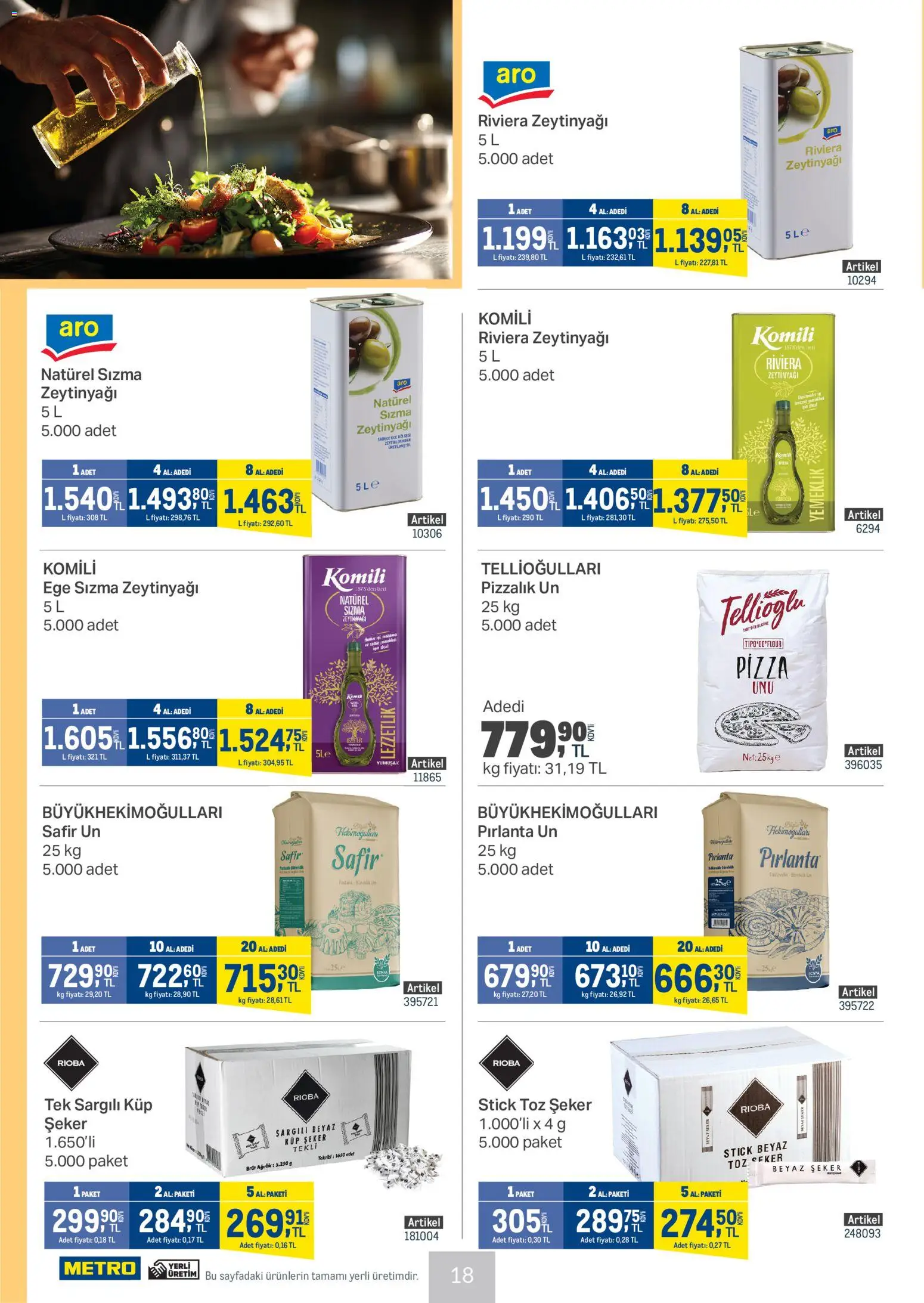 Metro - Et Tavuk ve Köfte Restoranları - 14.01.2026 tarihinden itibaren geçerlidir | Sayfa: 18 | Ürünler: Şeker, Toz şeker, Küp şeker, Ağırlık
