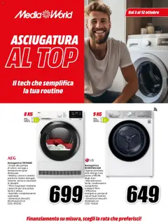 Anteprima del volantino Media World Asciugatura al Top catalogo valido a partire dal 03.10.2025