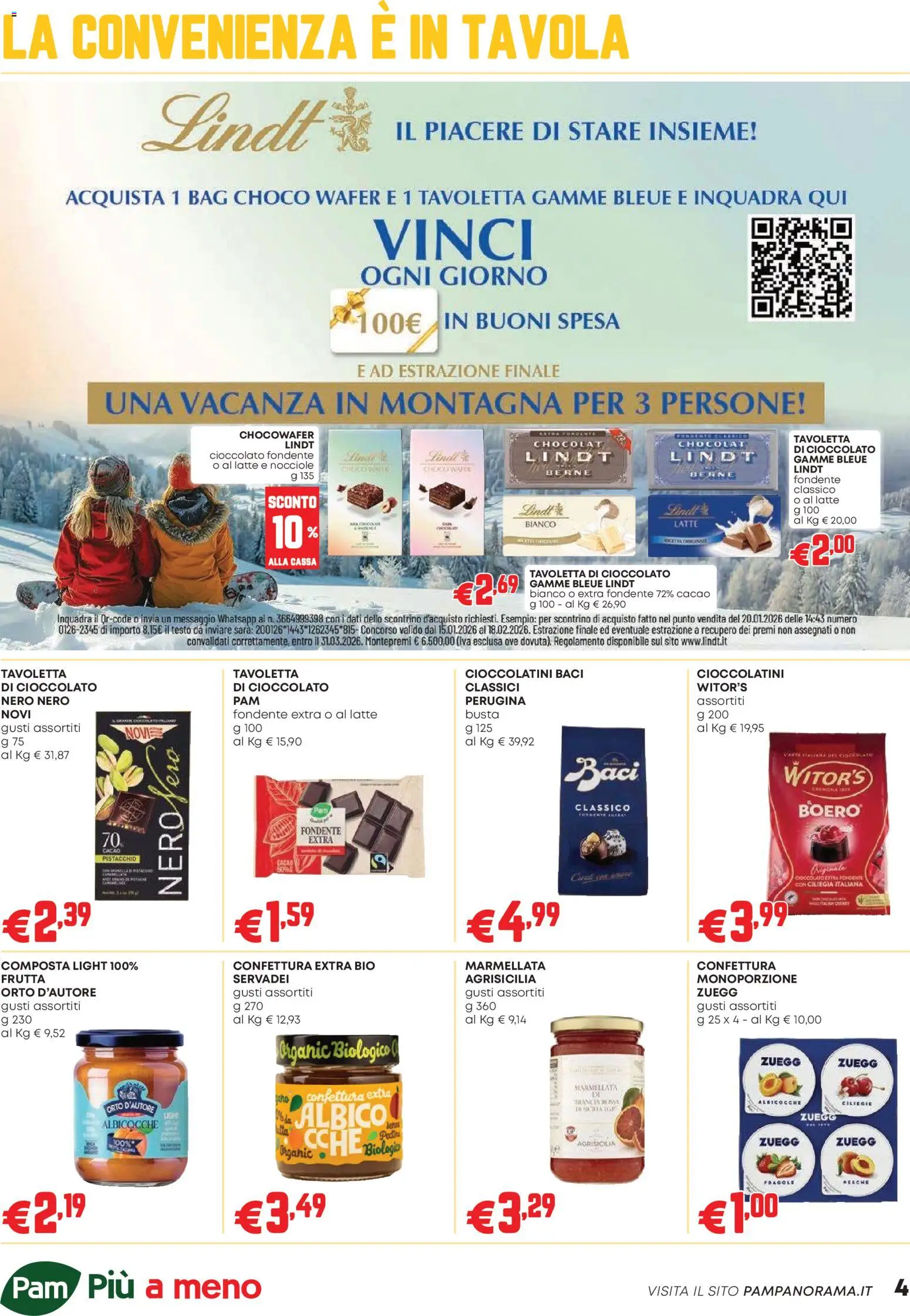 Volantino PAM del 15.01.2026 | Pagina: 4 | Prodotti: Fragole, Frutta, Cacao, Cioccolatini