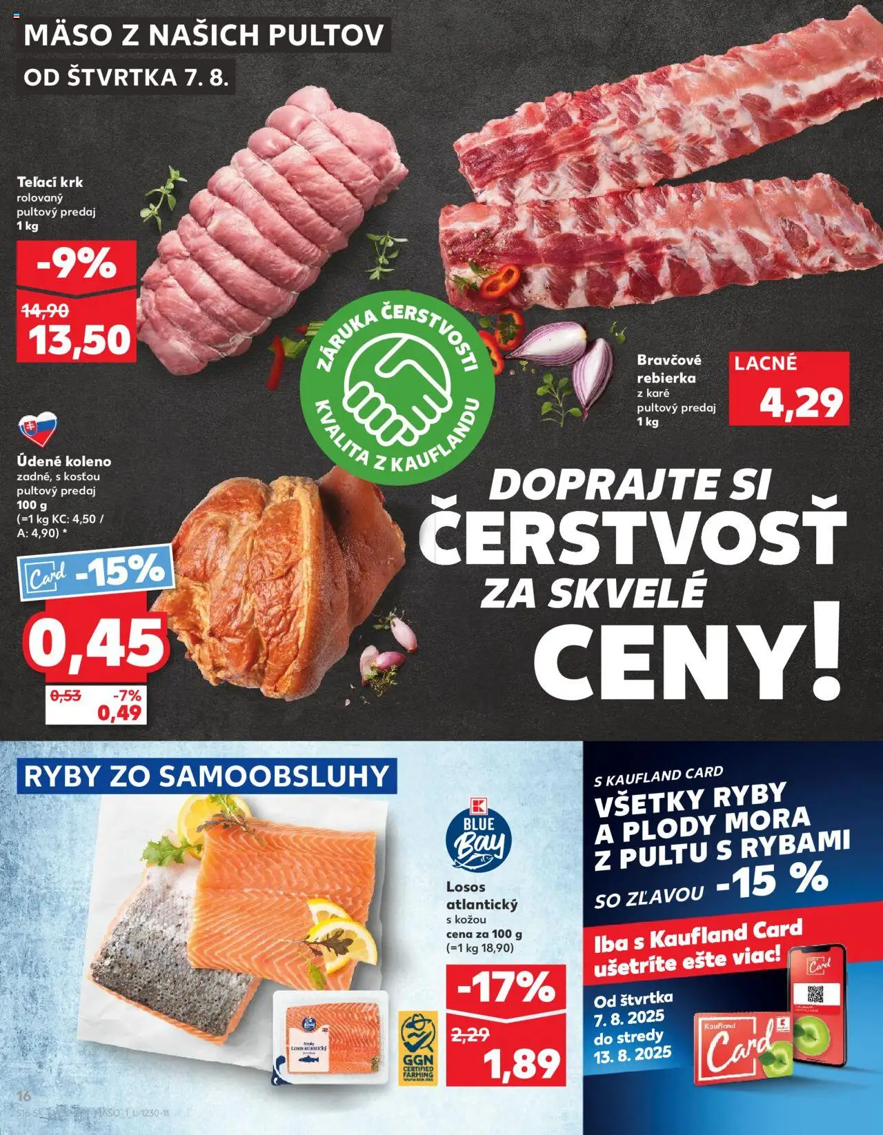 Kaufland Považská Bystrica-Centrum │ platný od 07.08.2025 | Strana: 16 | Produkty: Ryby, Losos, Údené koleno