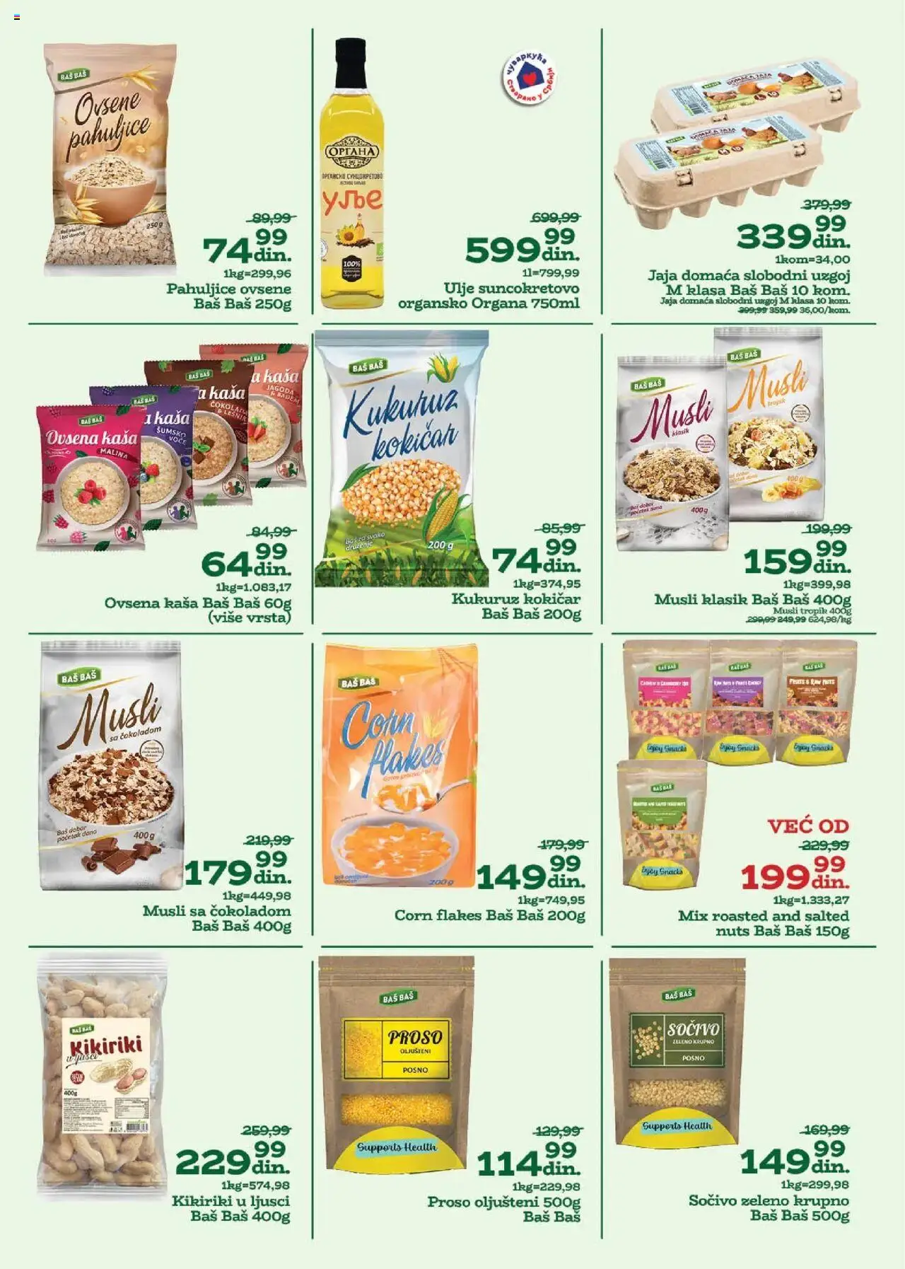 Univerexport katalog - važi od 08.07.2025 | Strana: 9 | Proizvode: Musli, Kukuruz, Malina, Jaja