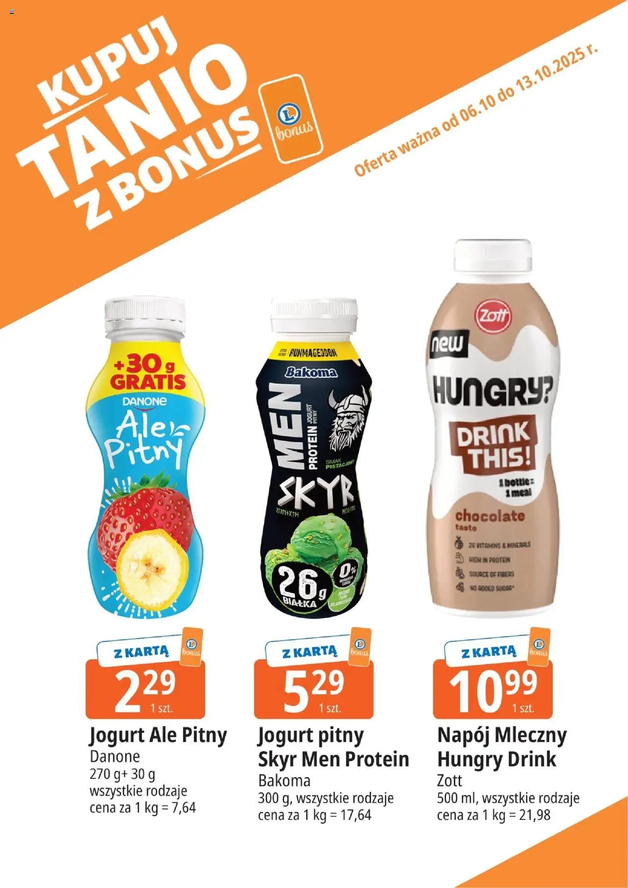 E.Leclerc Gazetka - Elbląg kupony dodatkowe od 06.10.2025 | Strona: 6 | Produkty: Karta, Jogurt pitny, Jogurt, Skyr