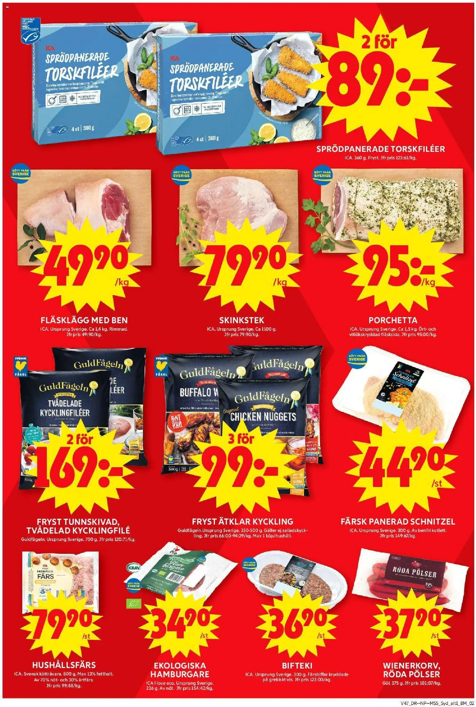 ICA Maxi reklamblad aktuell från 17.11.2025 | Sida: 2 | Produkter: Hamburgare, Kycklingfile, Galler, Stekpanna