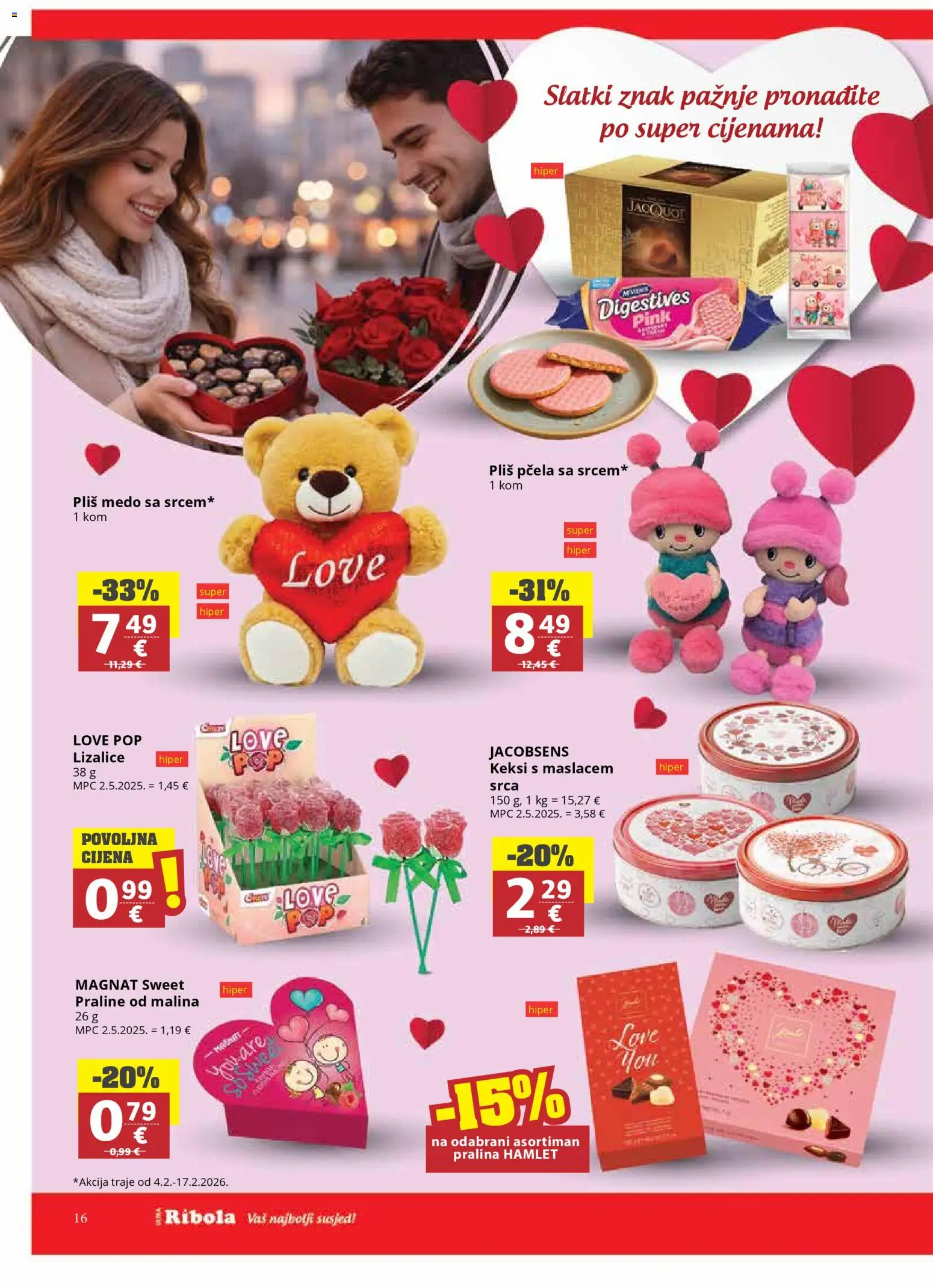 Ribola katalog | vrijedi od 04.02.2026 | Stranica: 16 | Proizvodi: Praline, Keksi, Lizalice