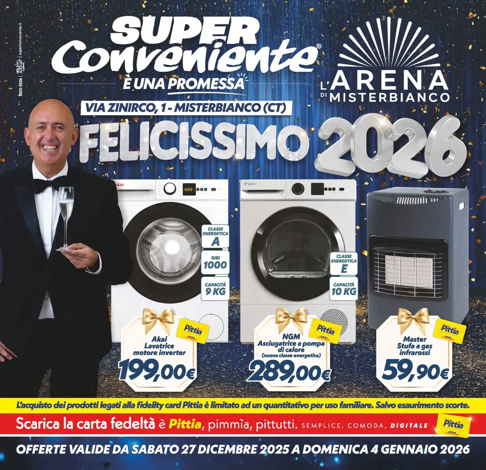 Volantino SuperConveniente del 27.12.2025 | Pagina: 28 | Prodotti: Stufa, Lavatrice, Asciugatrice, Stufa a gas