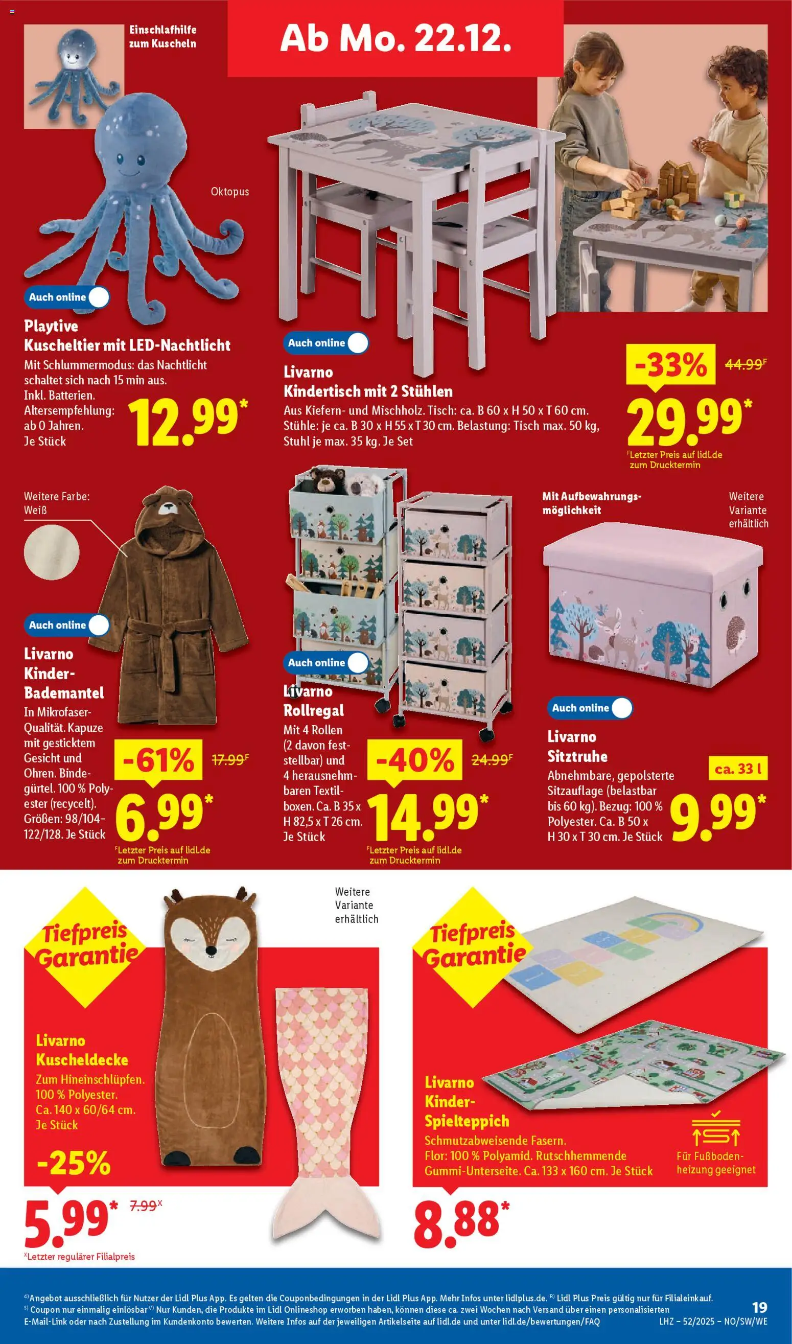 Lidl Prospekt Nagold – gültig ab 22.12.2025 | Seite: 31 | Produkte: Tisch, Stuhl, Nachtlicht, Bademantel