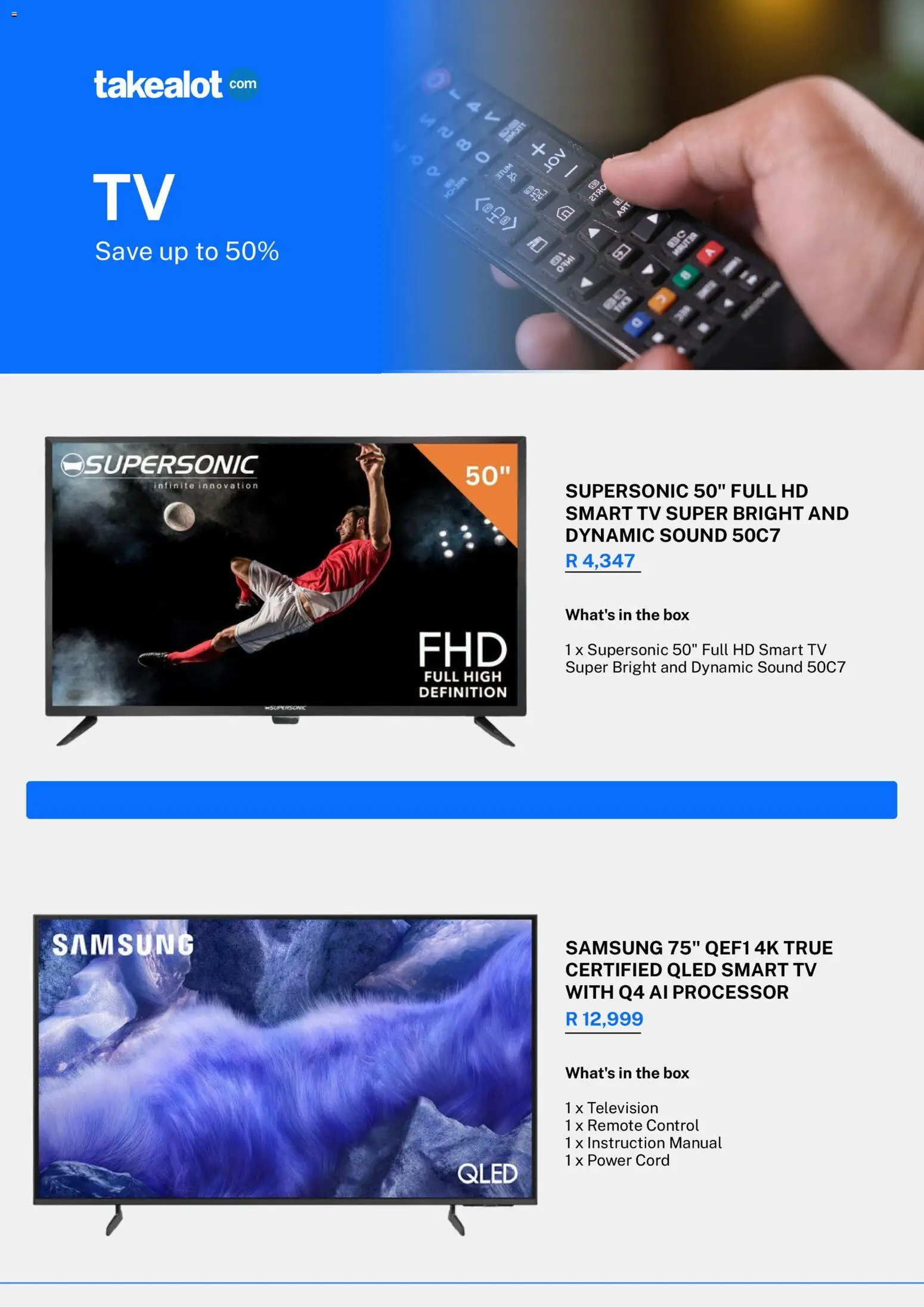 New Takealot catalogue – valid from 10.11.2025 | Page: 8 | Products: Television, TV, Box, Remote