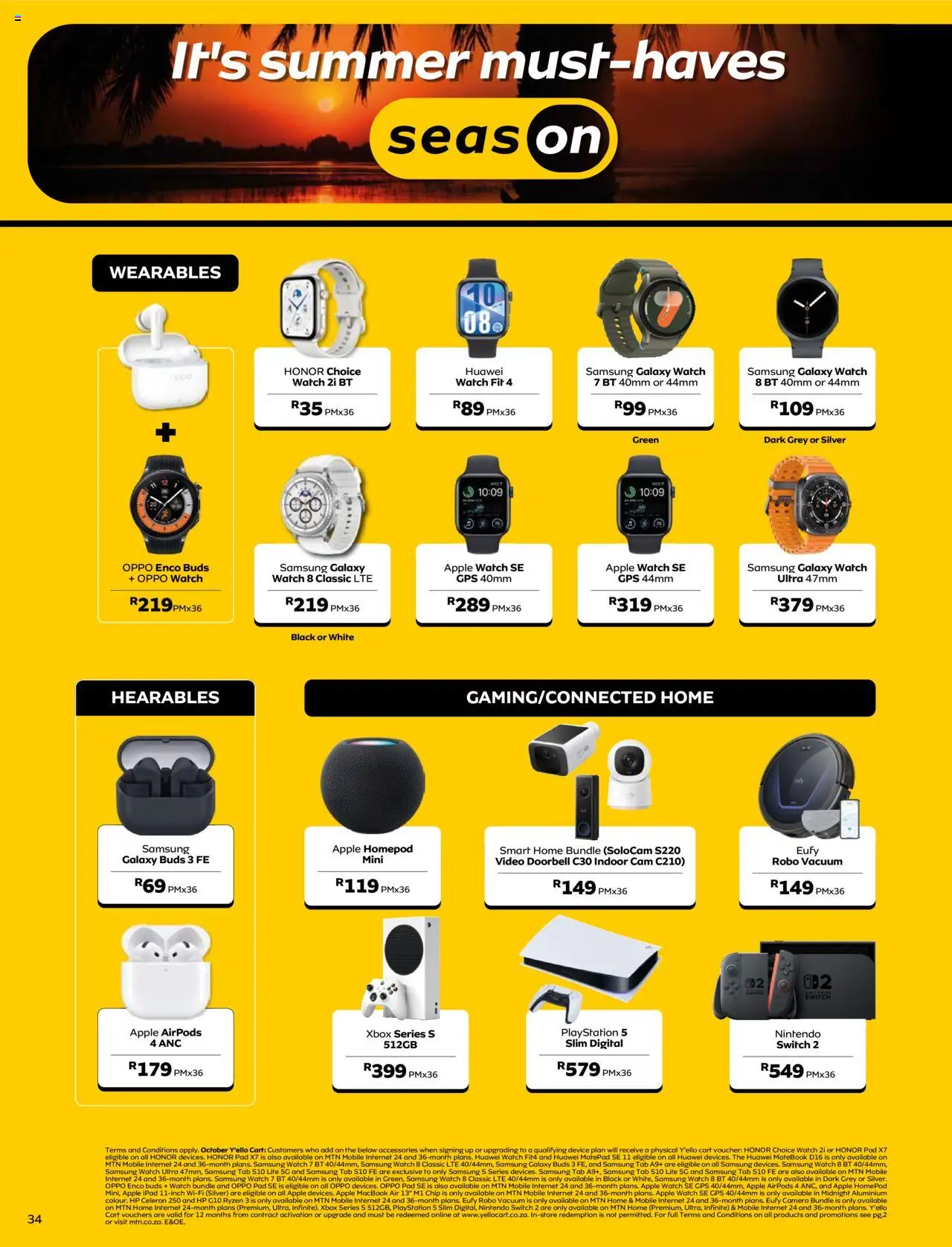 New MTN catalogue – valid from 07.10.2025 | Page: 34 | Products: Watch, Camera, Playstation, Switch