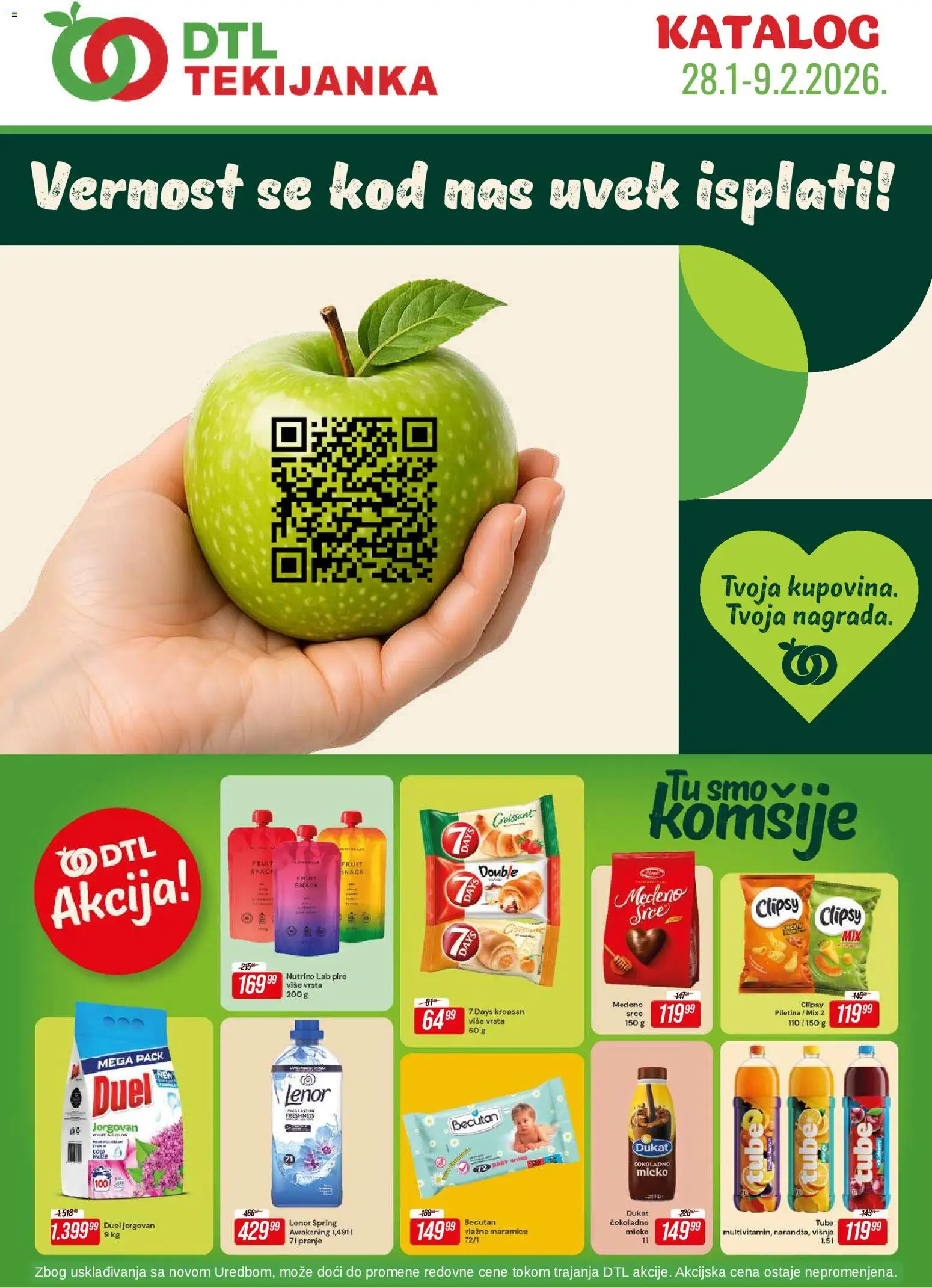 Tekijanka katalog - važi od 28.01.2026 | Strana: 1 | Proizvode: Lenor, Višnja, Mleko, Vlažne maramice