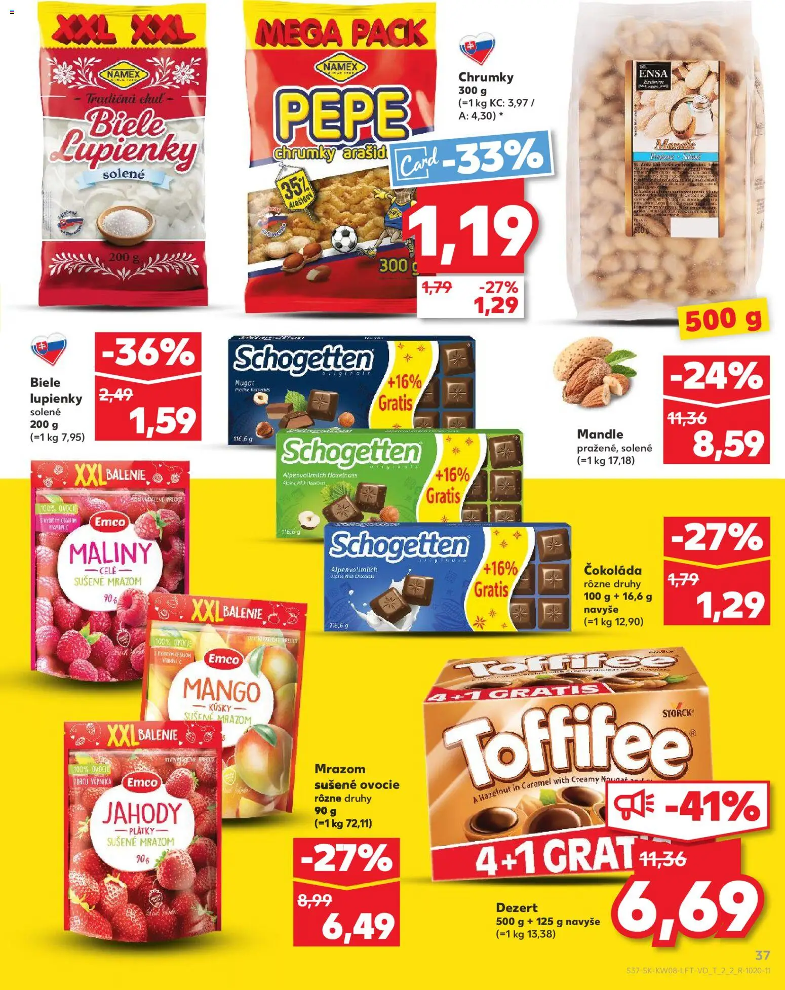 Nové Kaufland akcie – leták je platný od 19.02.2026 | Strana: 37 | Produkty: Čokoláda, Toffifee, Jahody, Ovocie